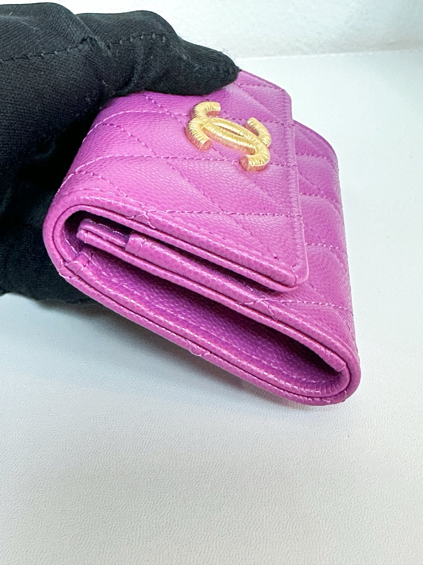 Chanel Card Holder Flag Bag 23B Purple