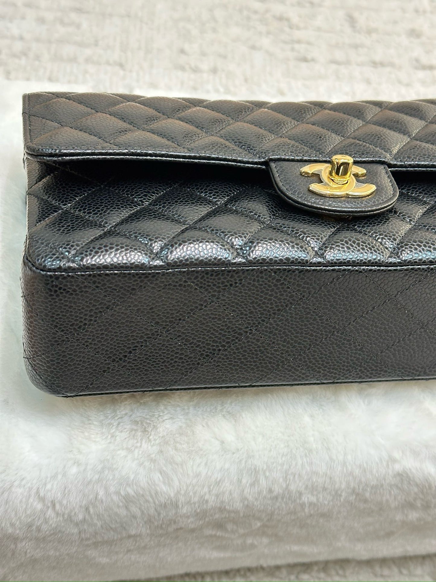 Chanel Medium Quilted Caviar Classic Double Flap Bag Black GHW