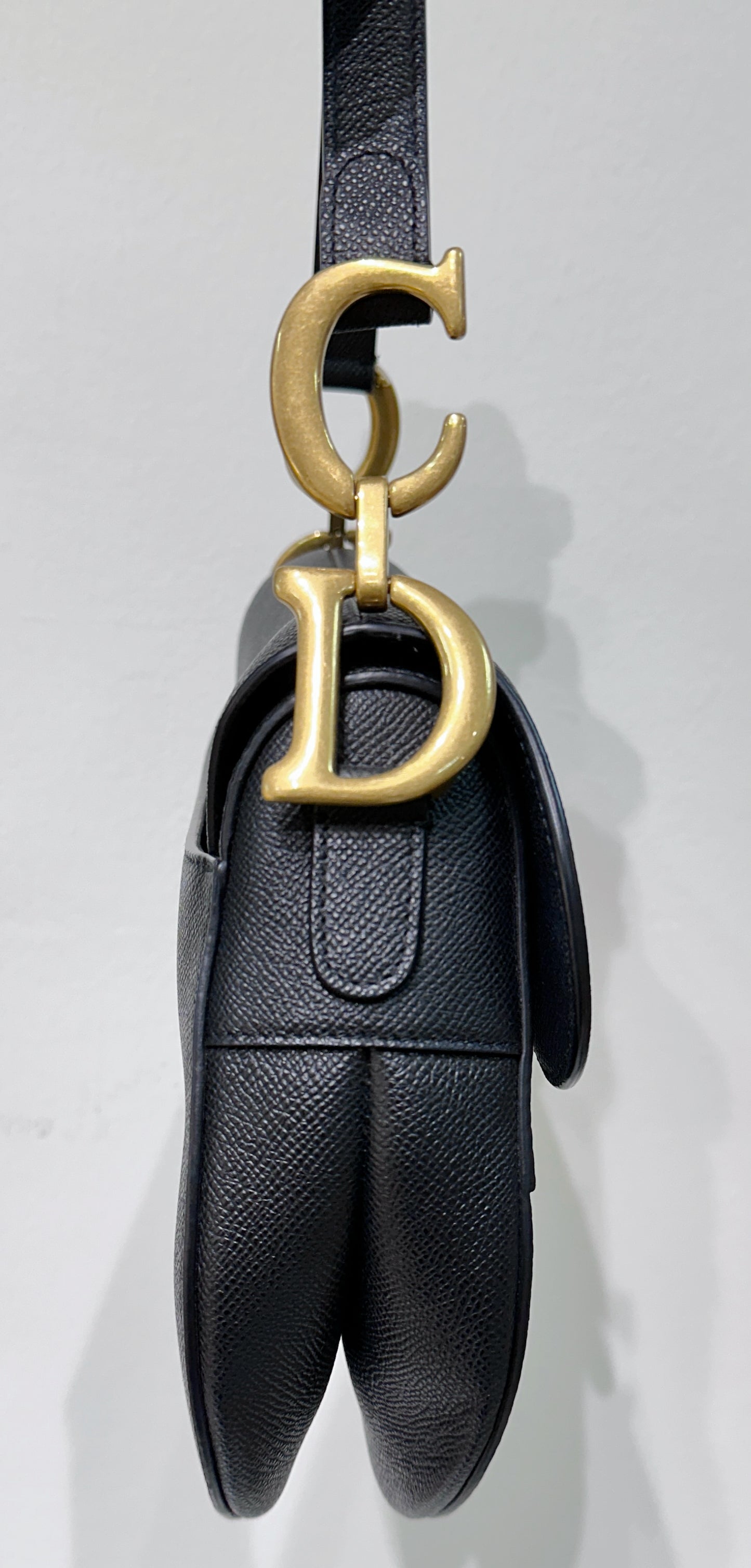 Christian Dior Meidum Leather Saddle Bag Black