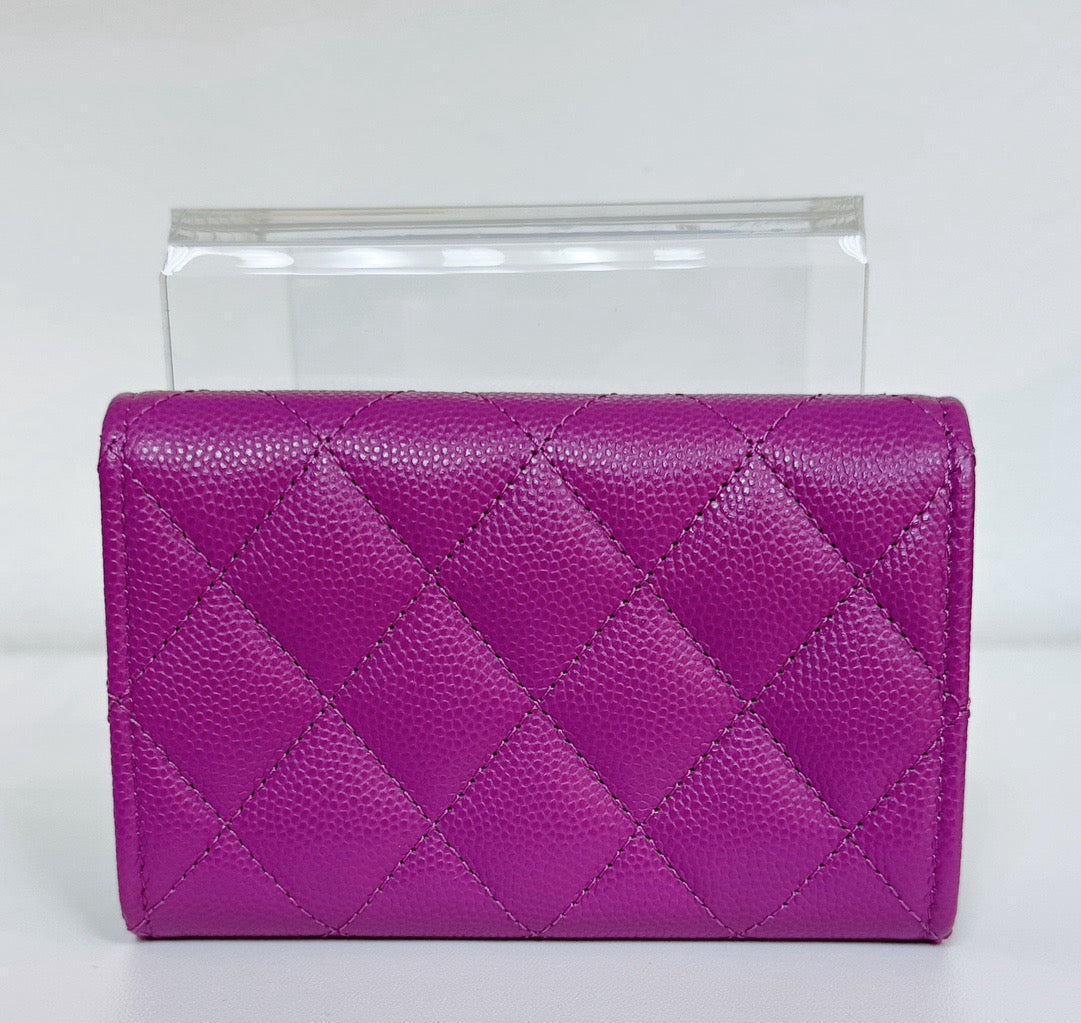 Chanel Card Holder Flag Bag 23B Purple