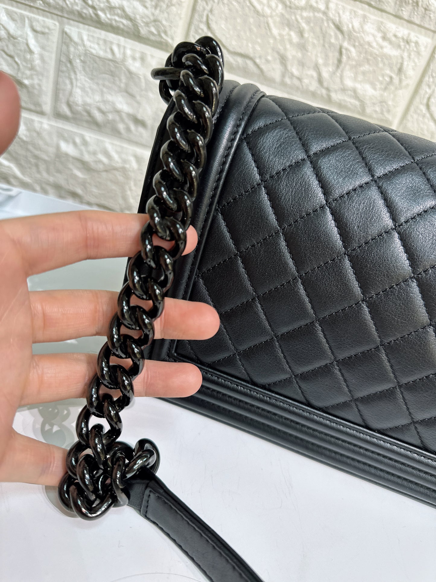 Chanel Medium Boy Bag SO Black Calfskin Black Hardware