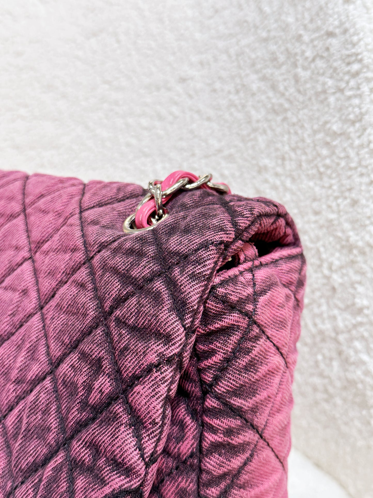Chanel Denim Quilted Denimpression Flap Red Black