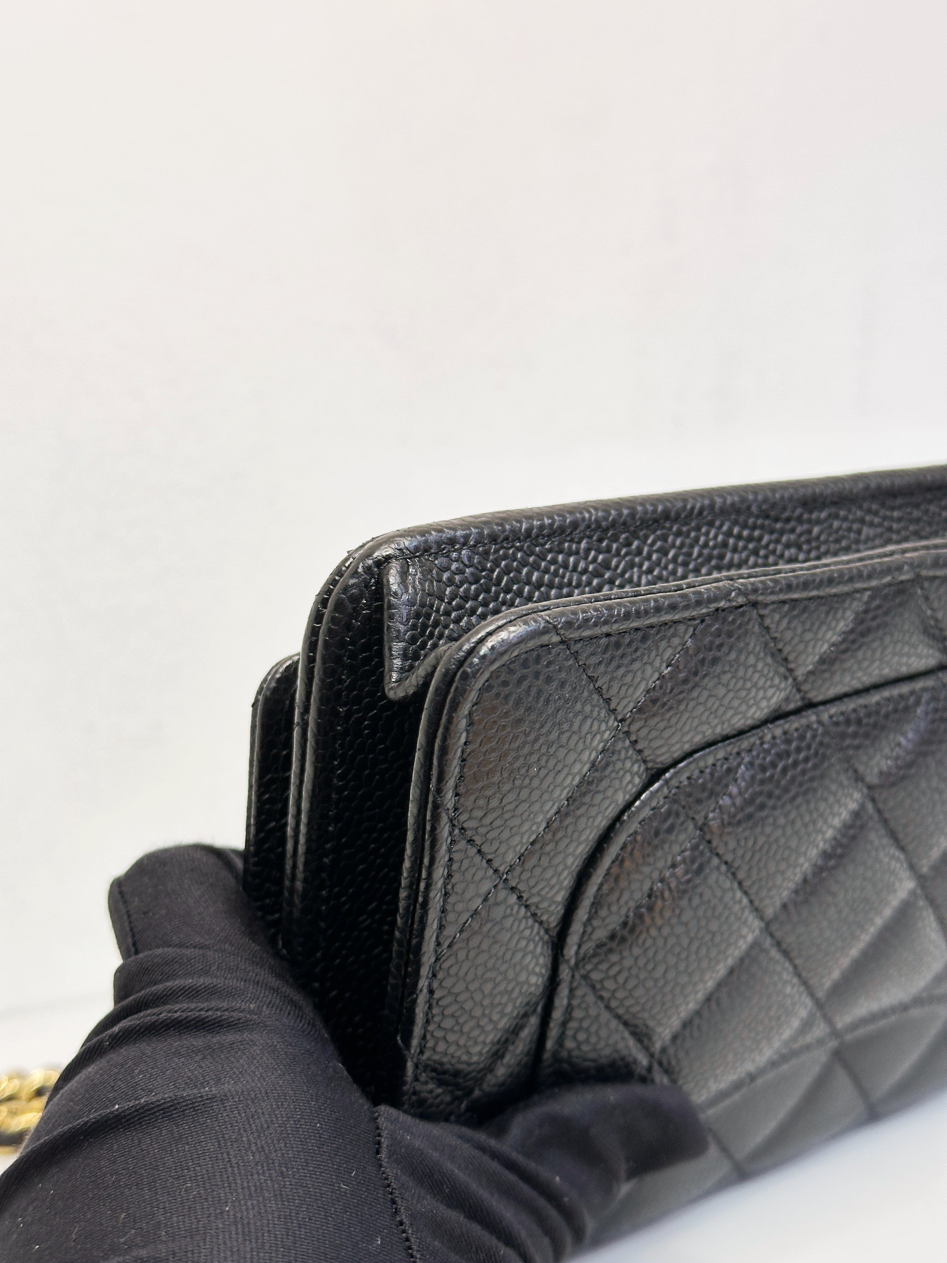 Chanel Classic Wallet on Chain Caviar Black GHW T876 microchip