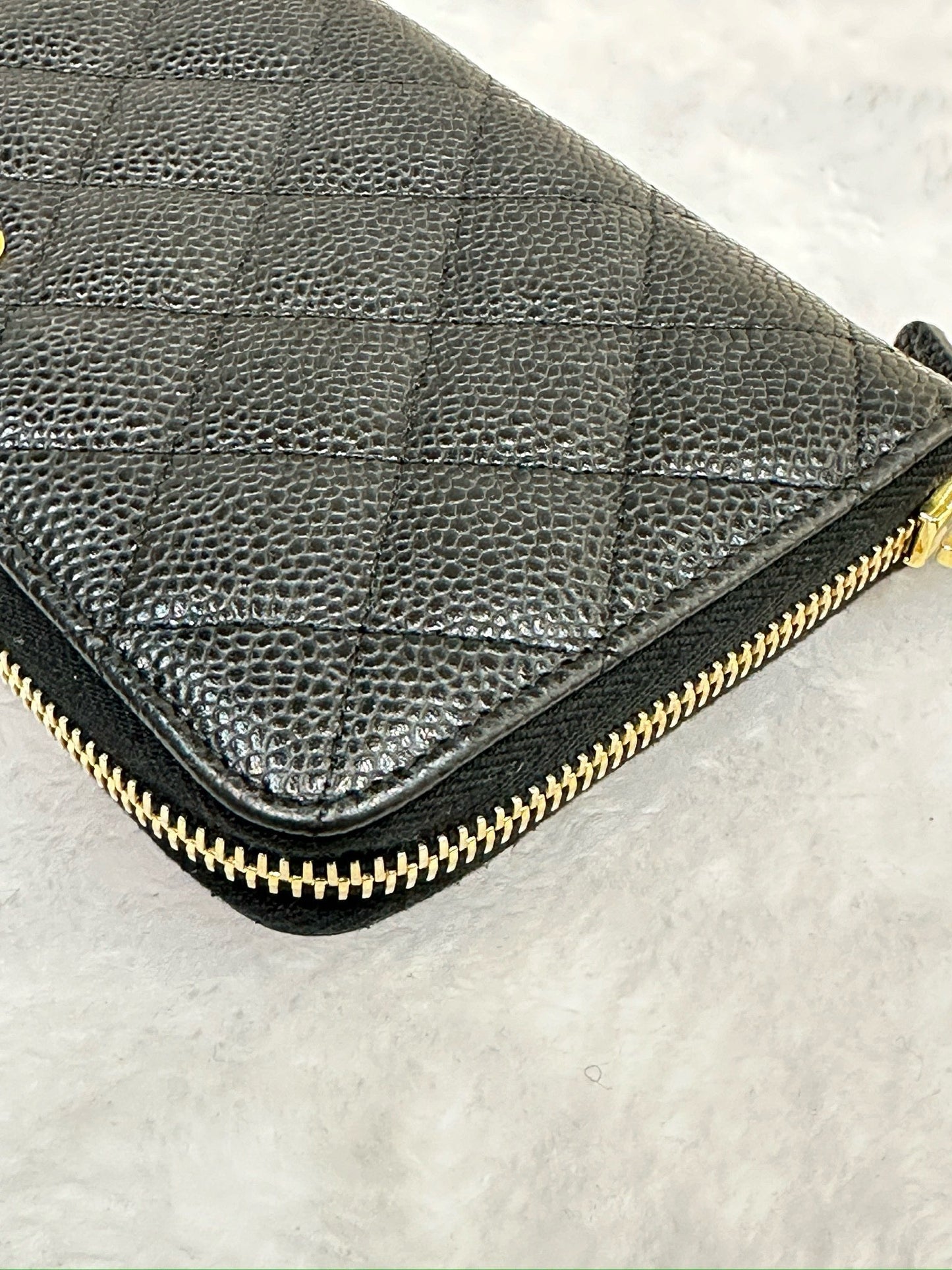 Chanel Caviar Long Zip Wallet Black GHW