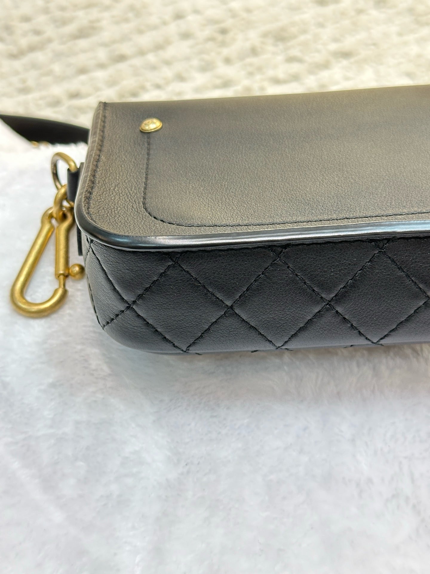 Chanel Calfskin Quilted Multi Pouching Flap And Coin Purse Black