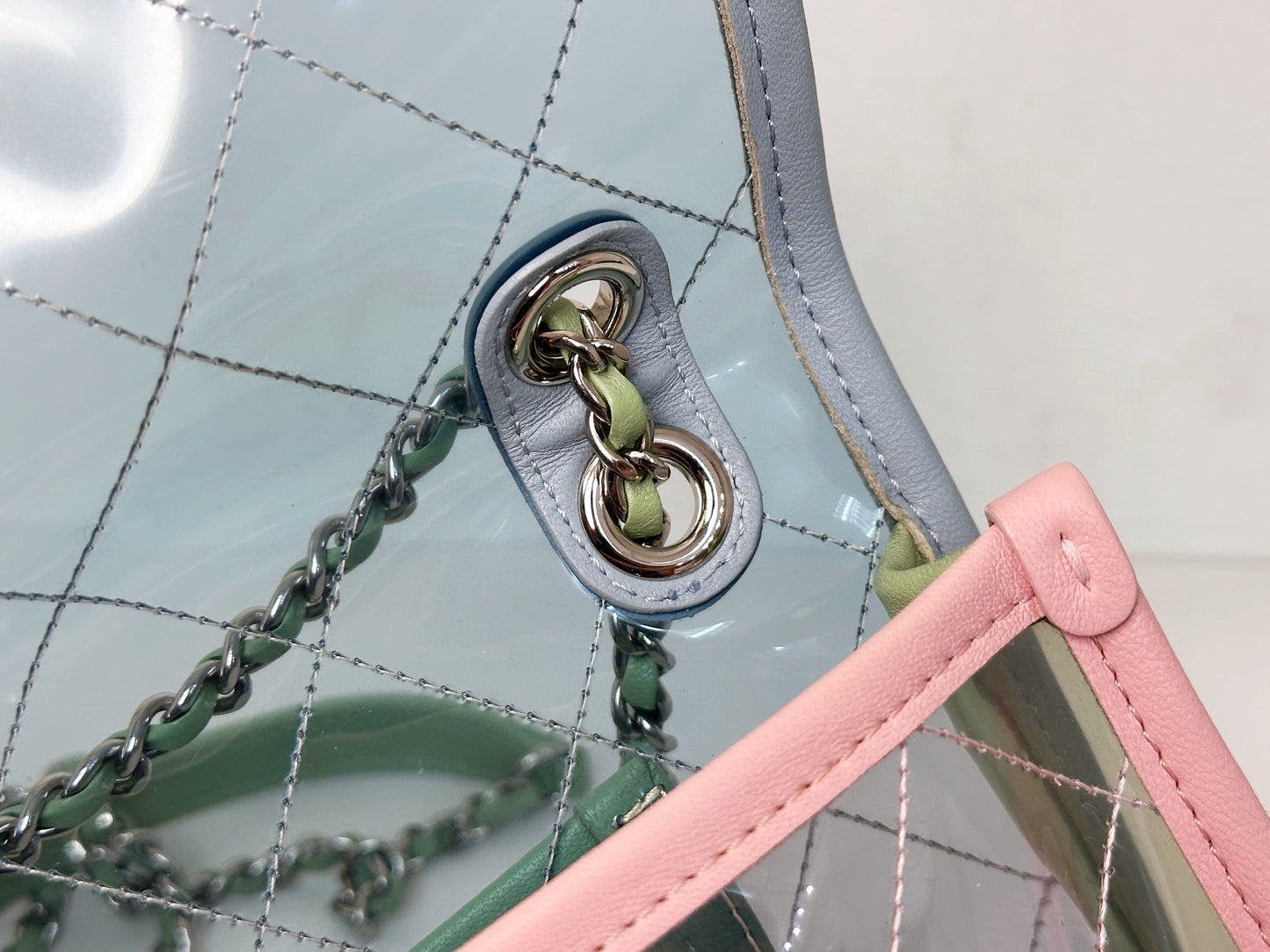 Chanel Coco Splash PVC Mini Flap Bag Blue/Pink/Green 2582 holo