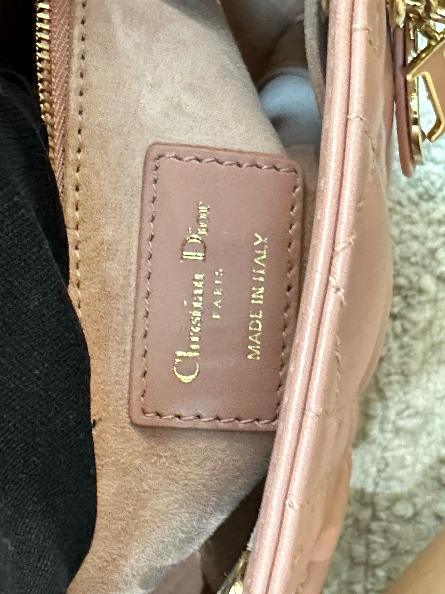 Christian Dior Small Cannage Lambskin My Lady Dior ABC Bag Blush GHW