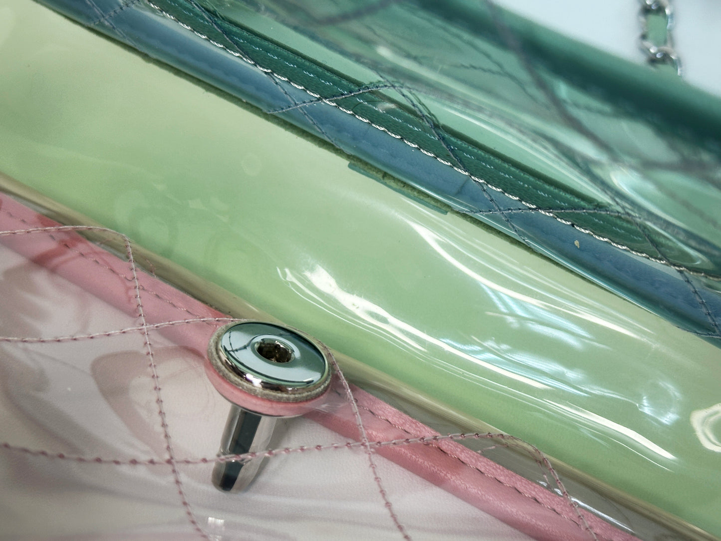 Chanel Coco Splash PVC Mini Flap Bag Blue/Pink/Green 2582 holo