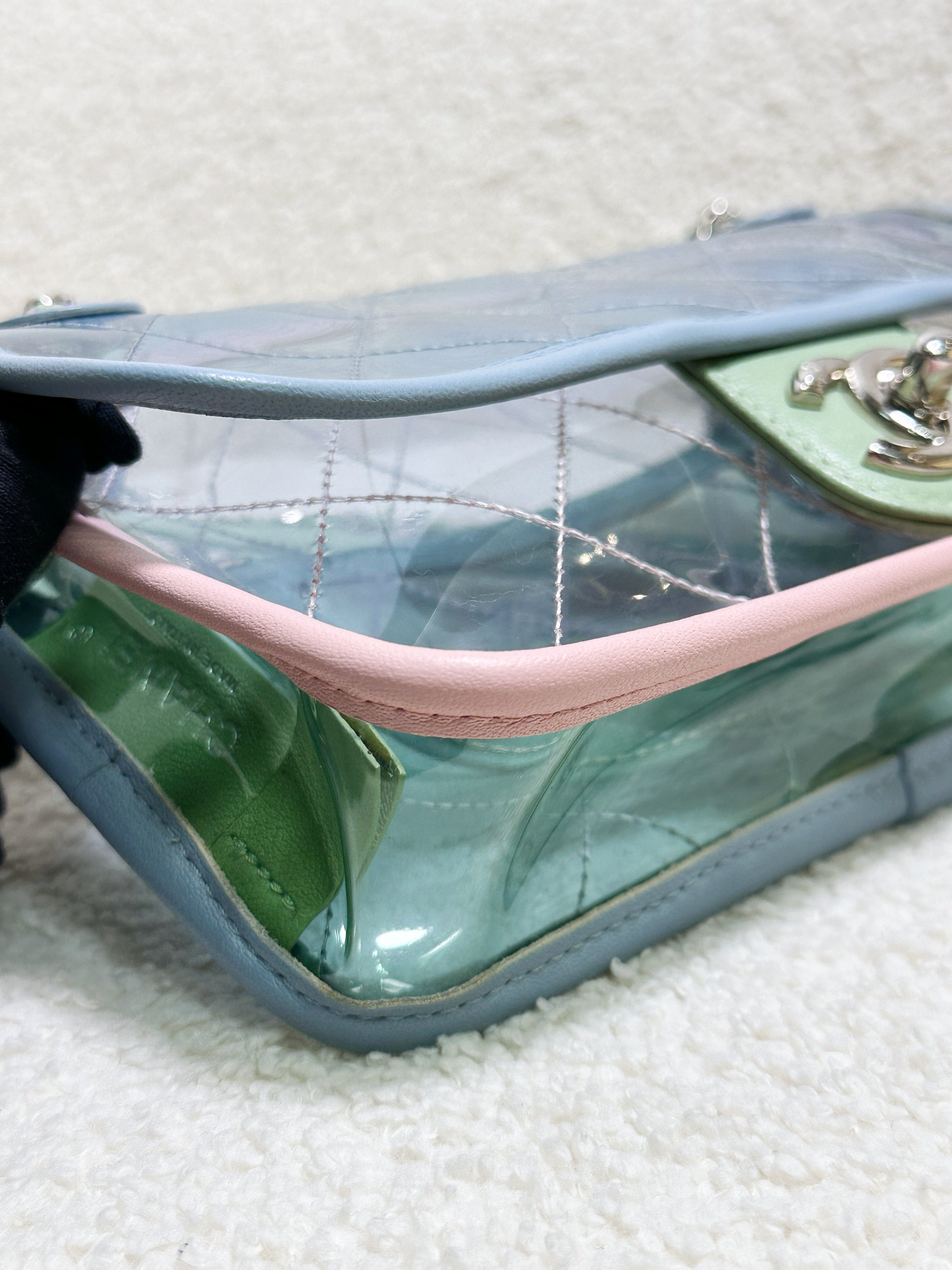 Chanel Coco Splash PVC Mini Flap Bag Blue/Pink/Green 25 holo