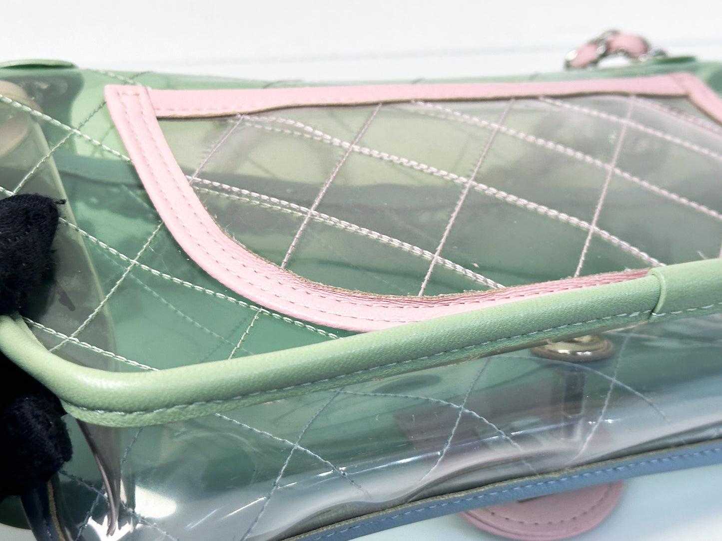 Chanel Coco Splash PVC Medium Flap Bag Green/Blue/Pink 254975 holo