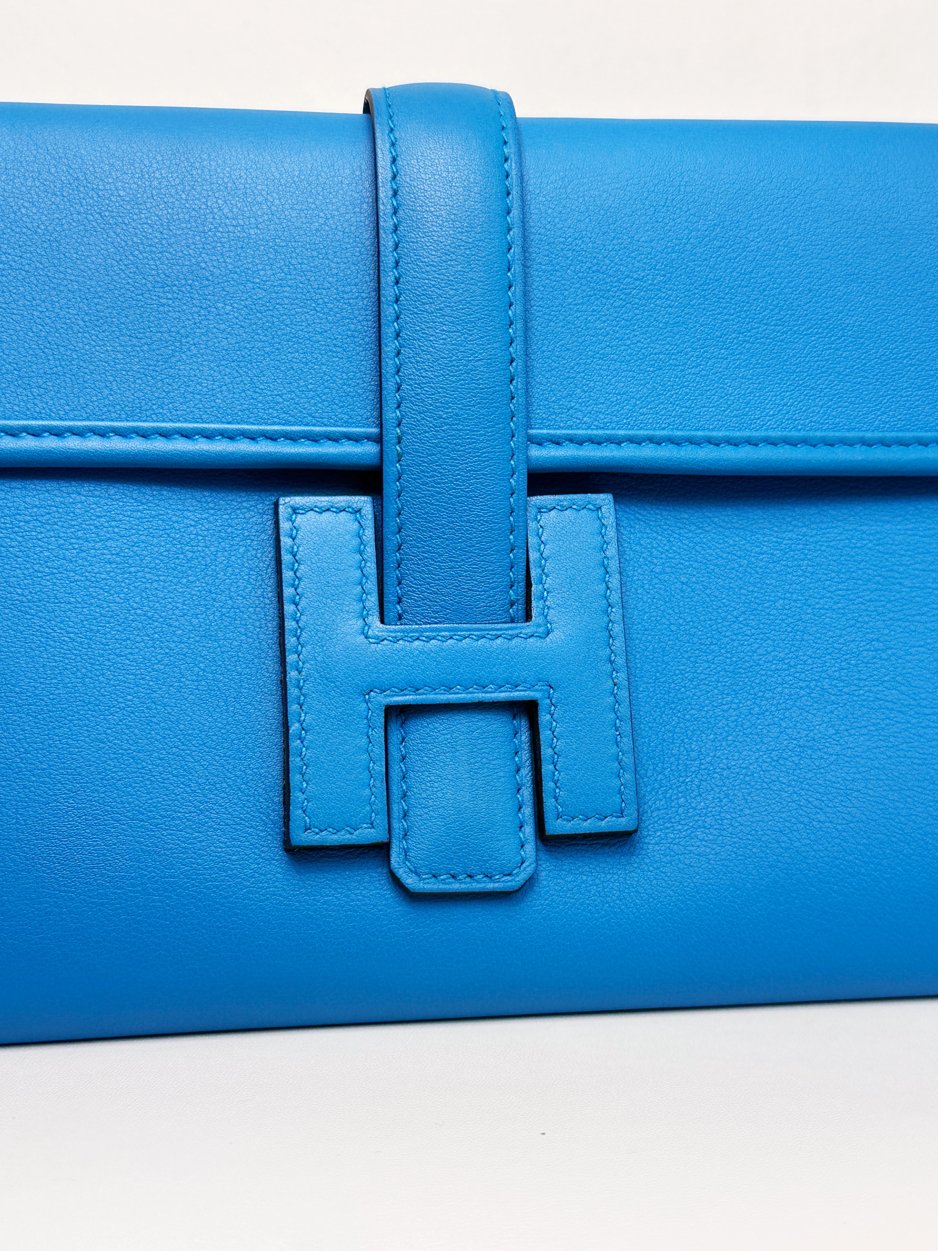 Hermes Jige Elan 29 Blue in Evercolor