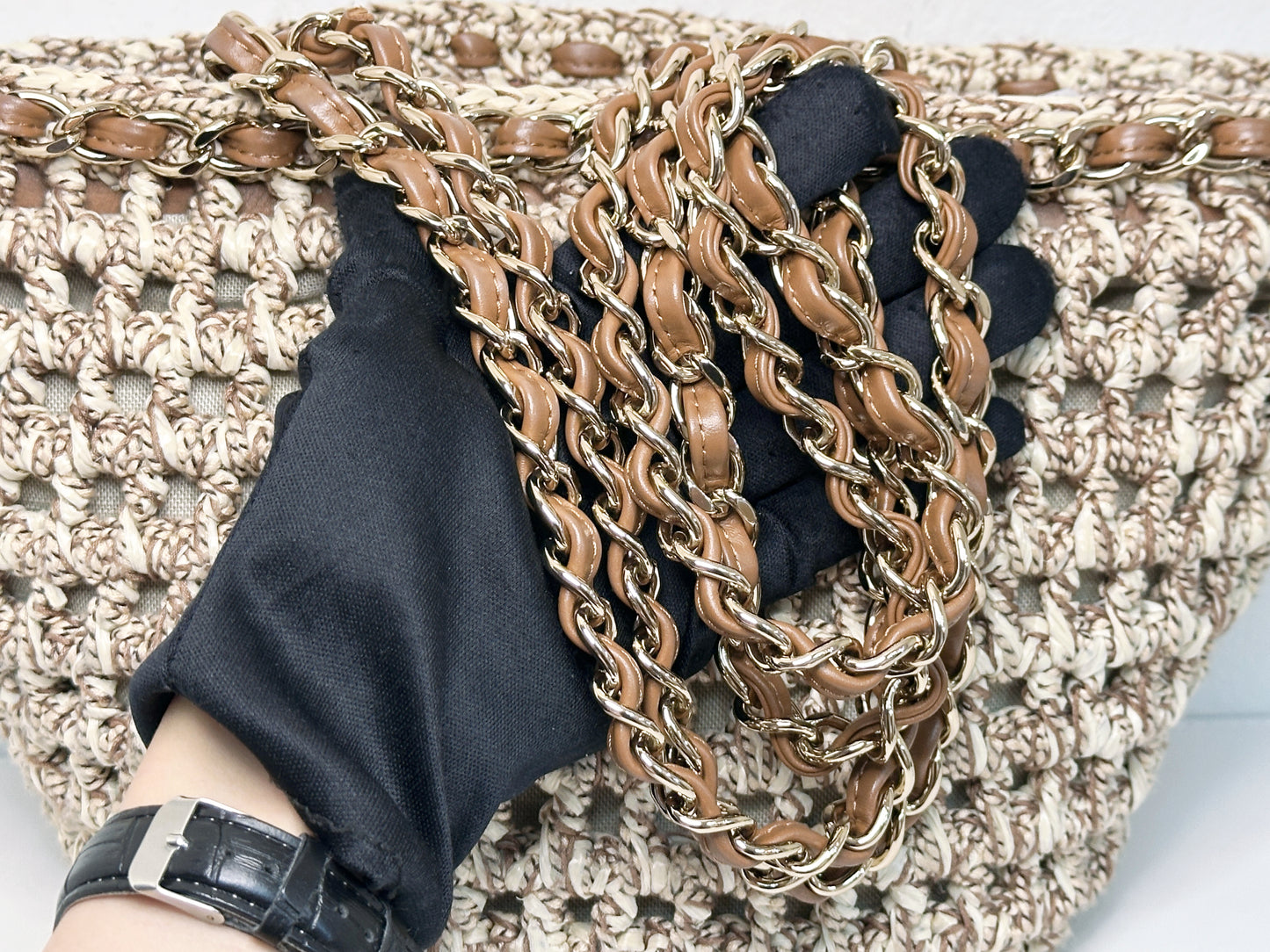CHANEL CC Tote Bag CC Mark Chain Basket Bag Small Chain Shoulder Bag TEAL microchip