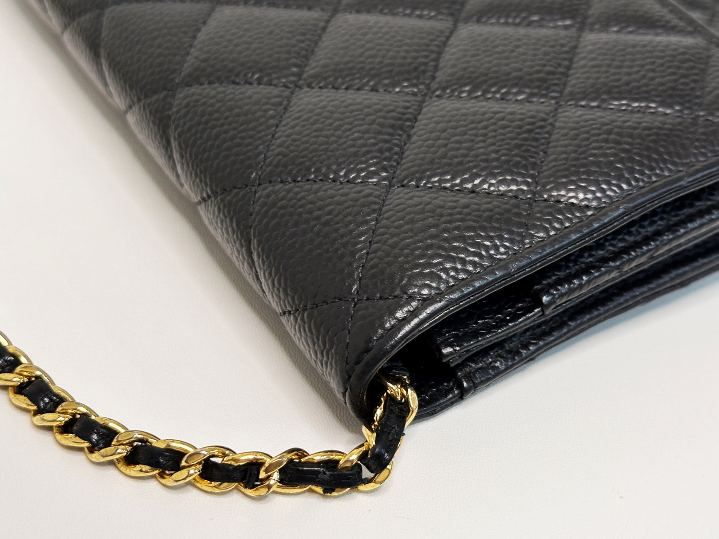 Chanel Classic Wallet on Chain Caviar Black GHW 2859 Holo card