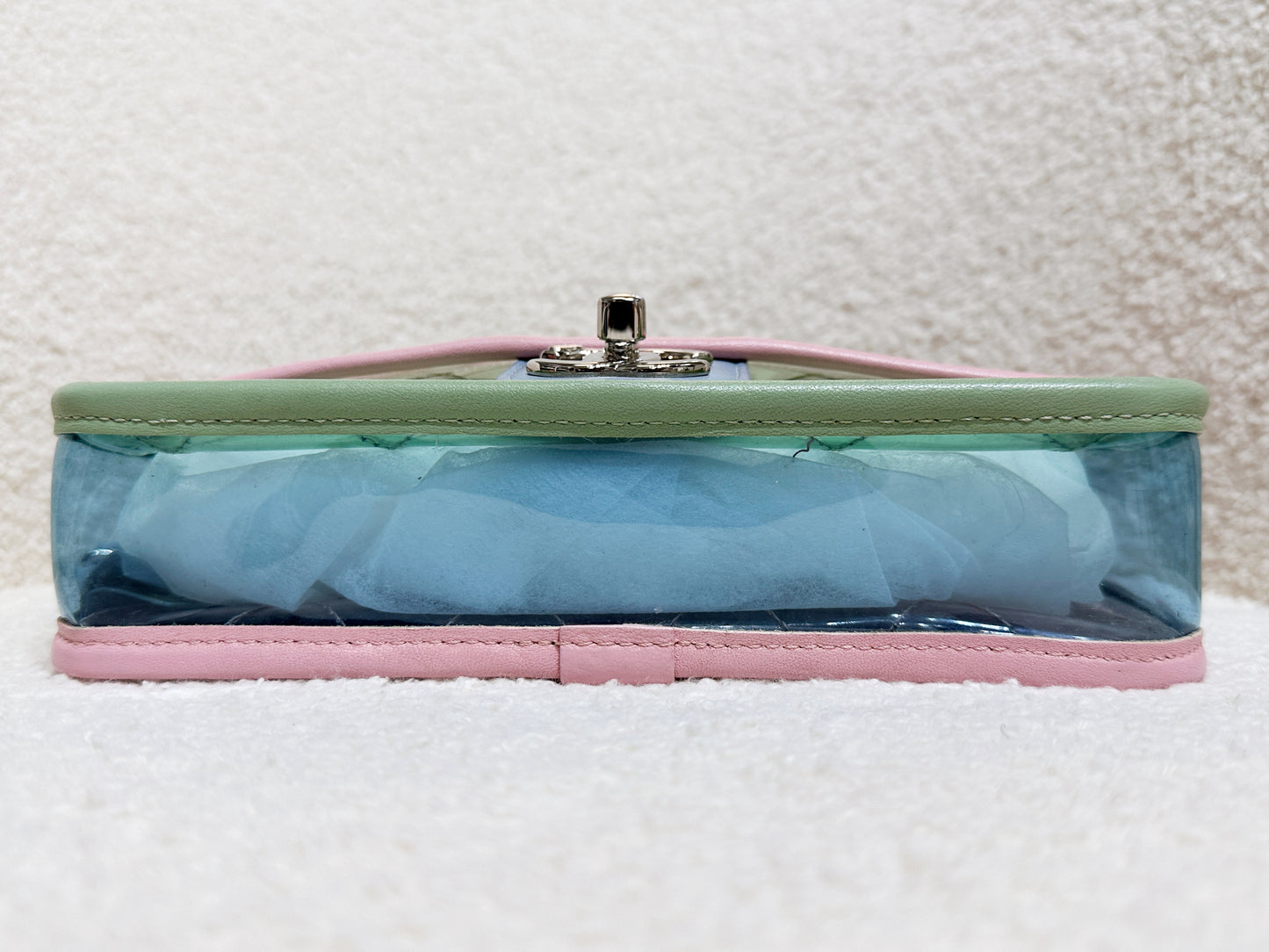 Chanel Coco Splash PVC Mini Flap Bag Pink/Green/Blue 2576 holo card