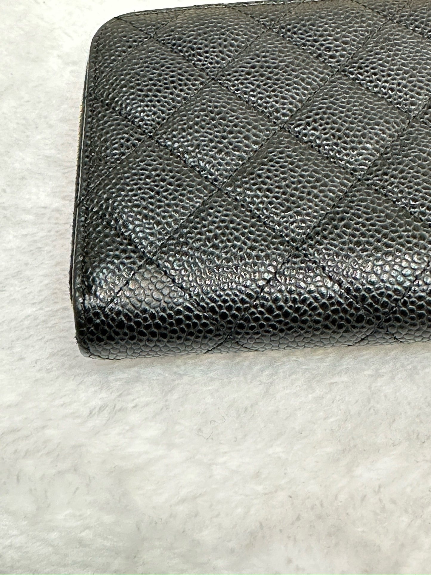 Chanel Caviar Long Zip Wallet Black GHW