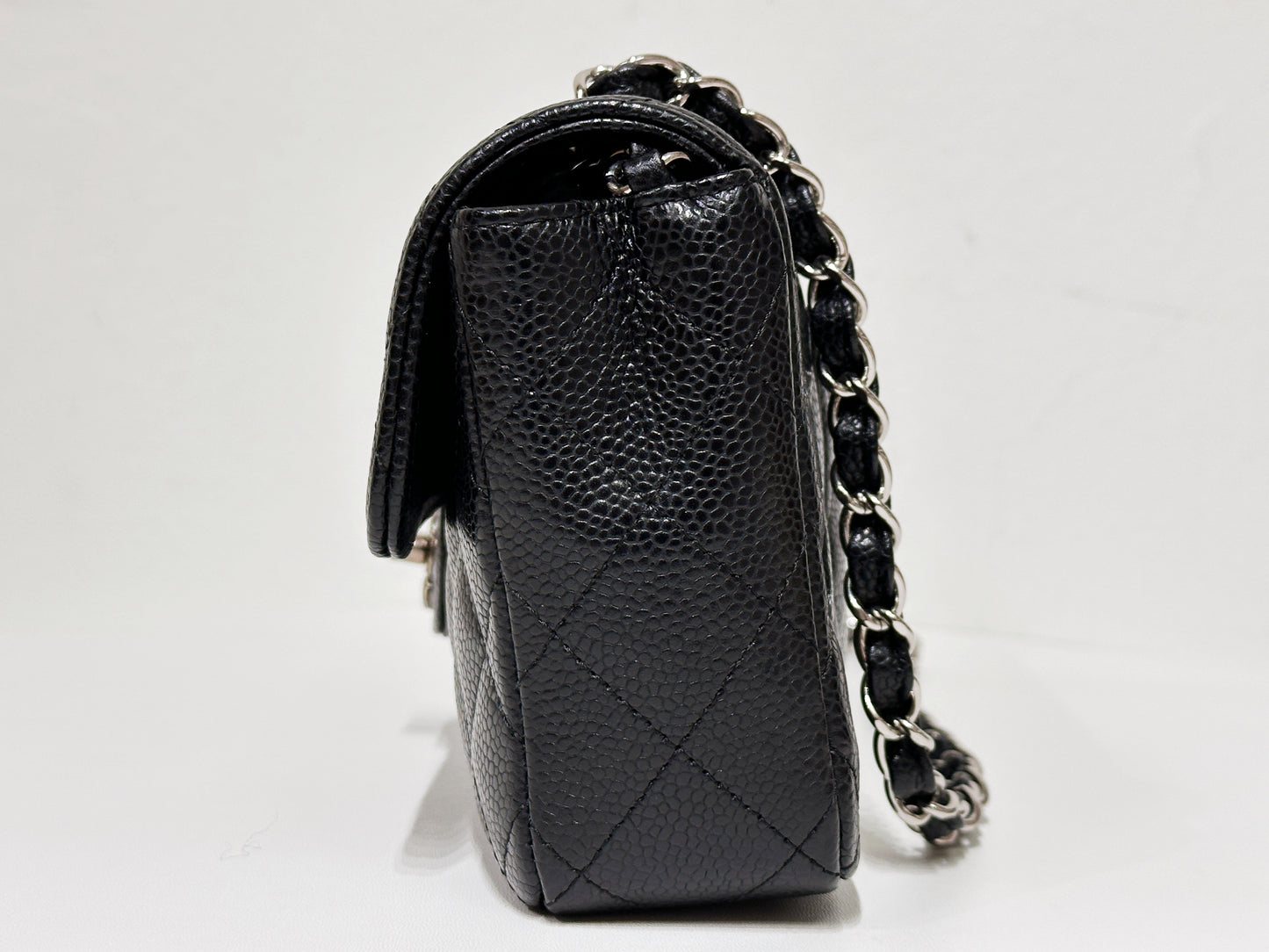 Chanel Caviar East West Flap Bag Black SHW 1172 holo card