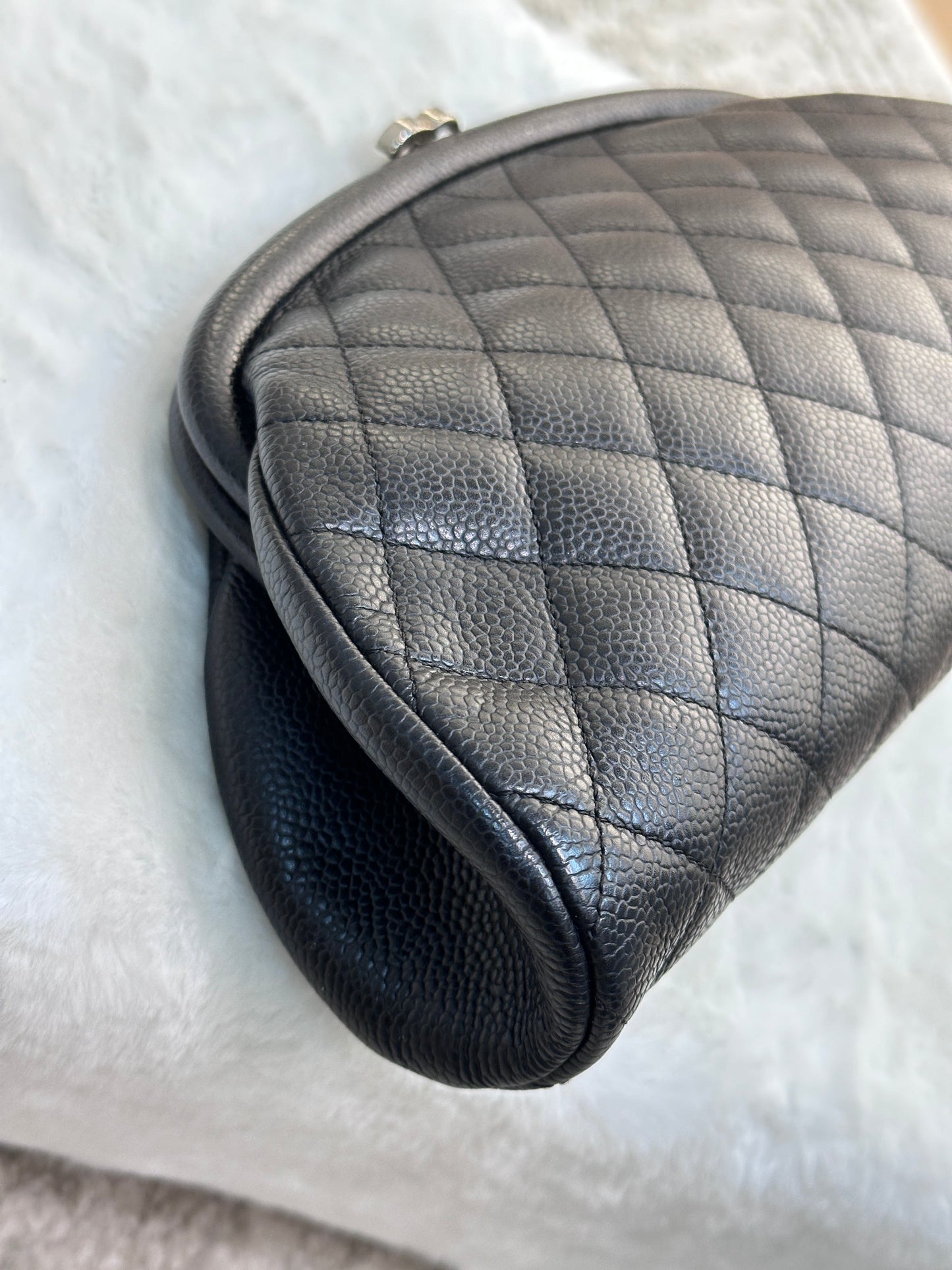 Chanel Quilted Caviar Timeless Clutch Black SHW