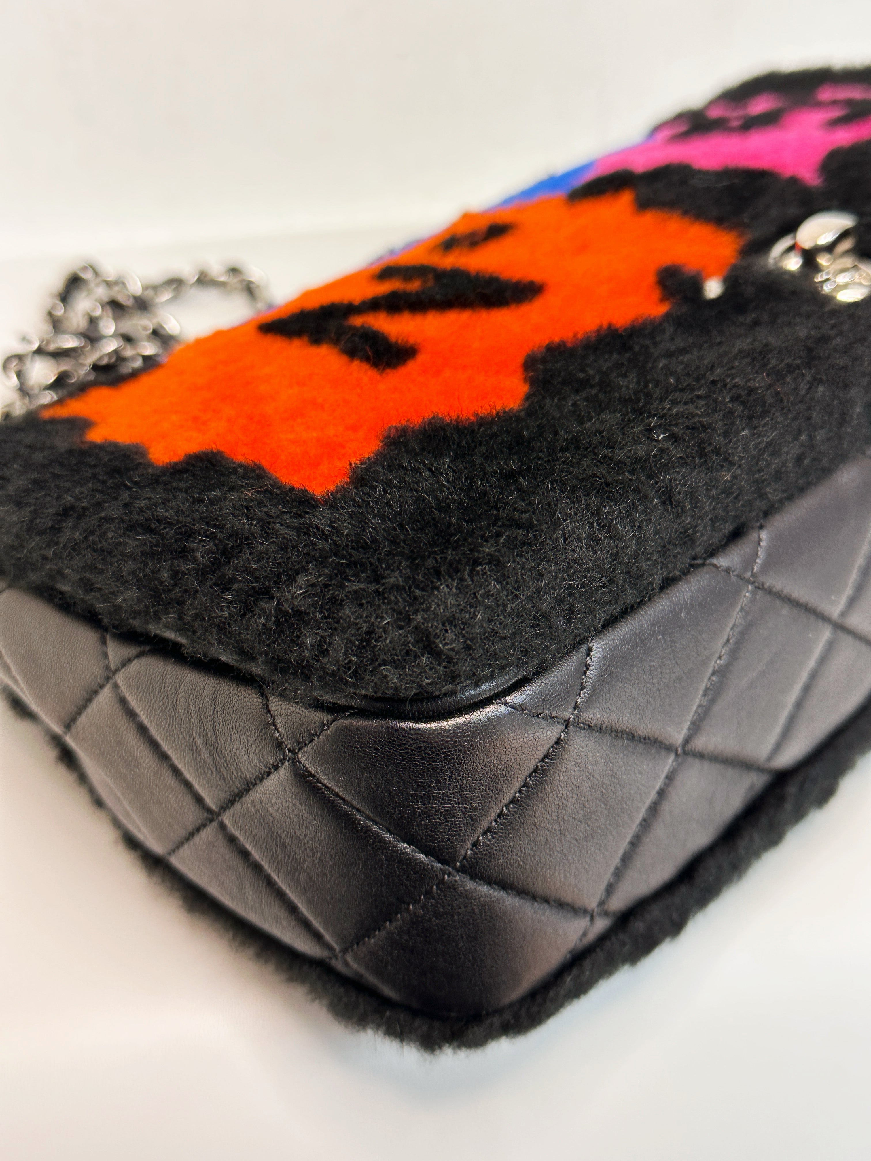 Chanel Medium Classic Flap Pop Art No. 5 Caption Comic Lambskin Black Multicolor Bag 2012 holo card