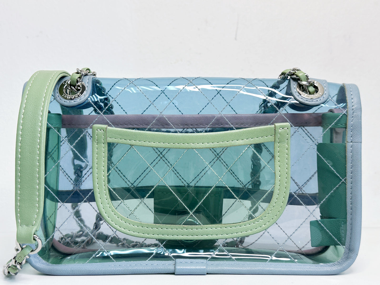 Chanel Coco Splash PVC Mini Flap Bag Blue/Green/Pink 2569 holo