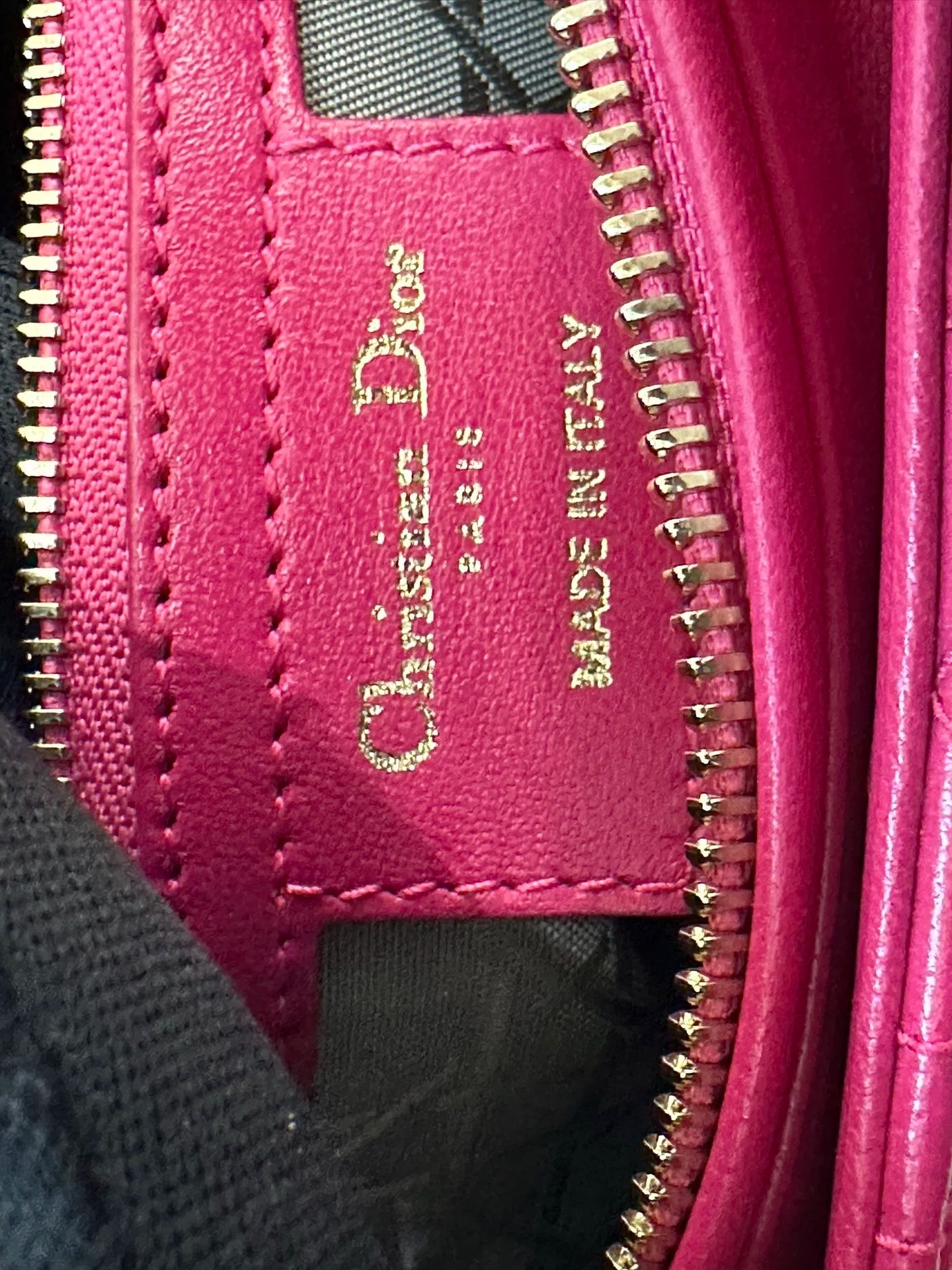 Christian Dior Medium Cannage Lambskin Lady Dior Bag Fuschia Pink GHW