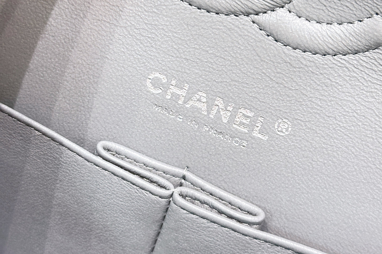 CHANEL Caviar Quilted Medium Double Flap Grey