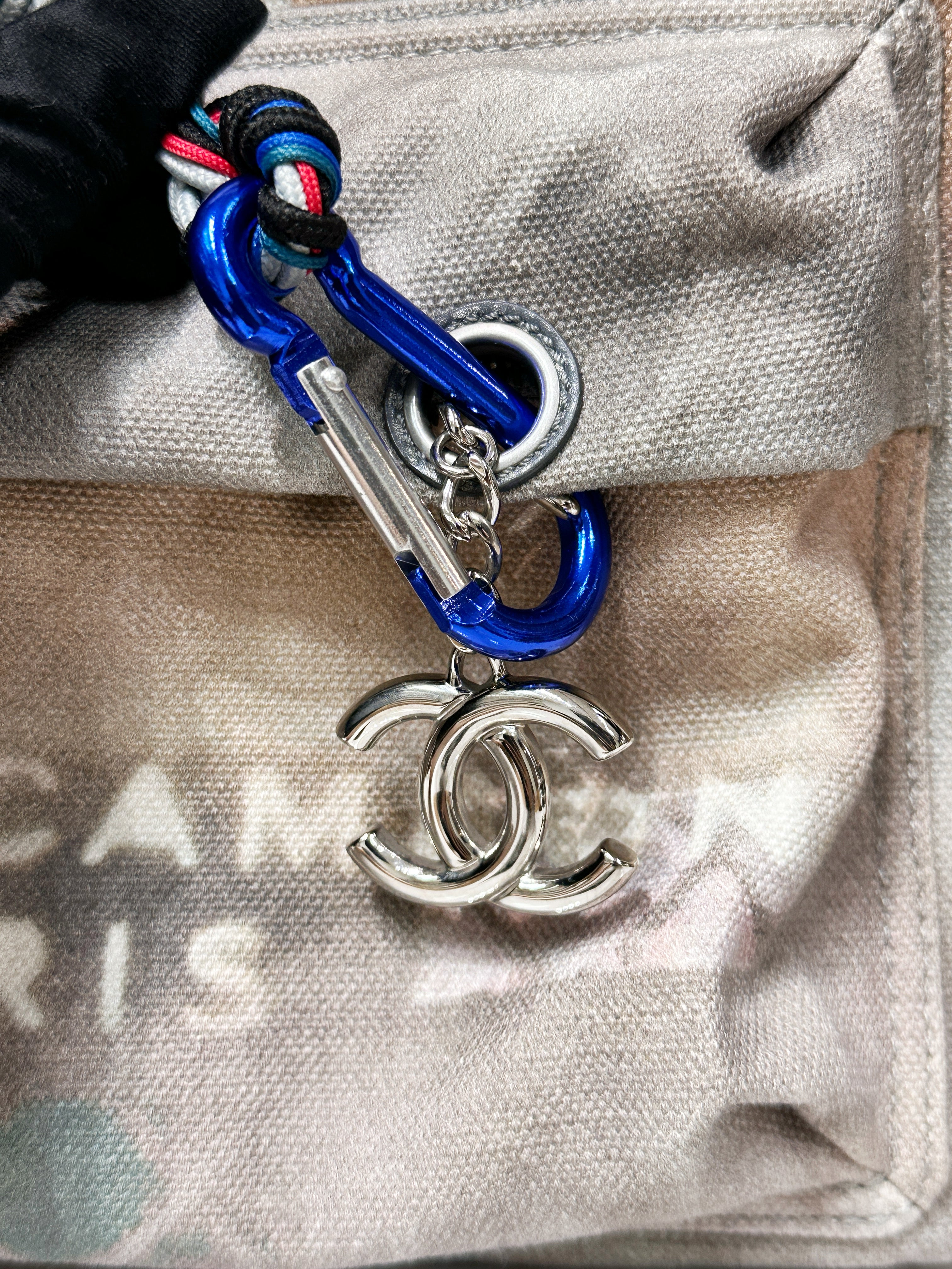 Preloved authentic Chanel Graffiti Printed Canvas Medium Backpack Grey