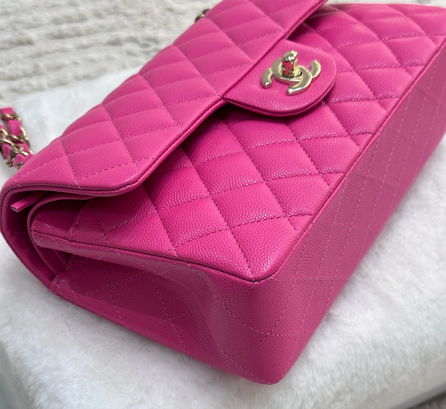 Chanel Classic Quilted Small Double Flap 22K Hot Pink