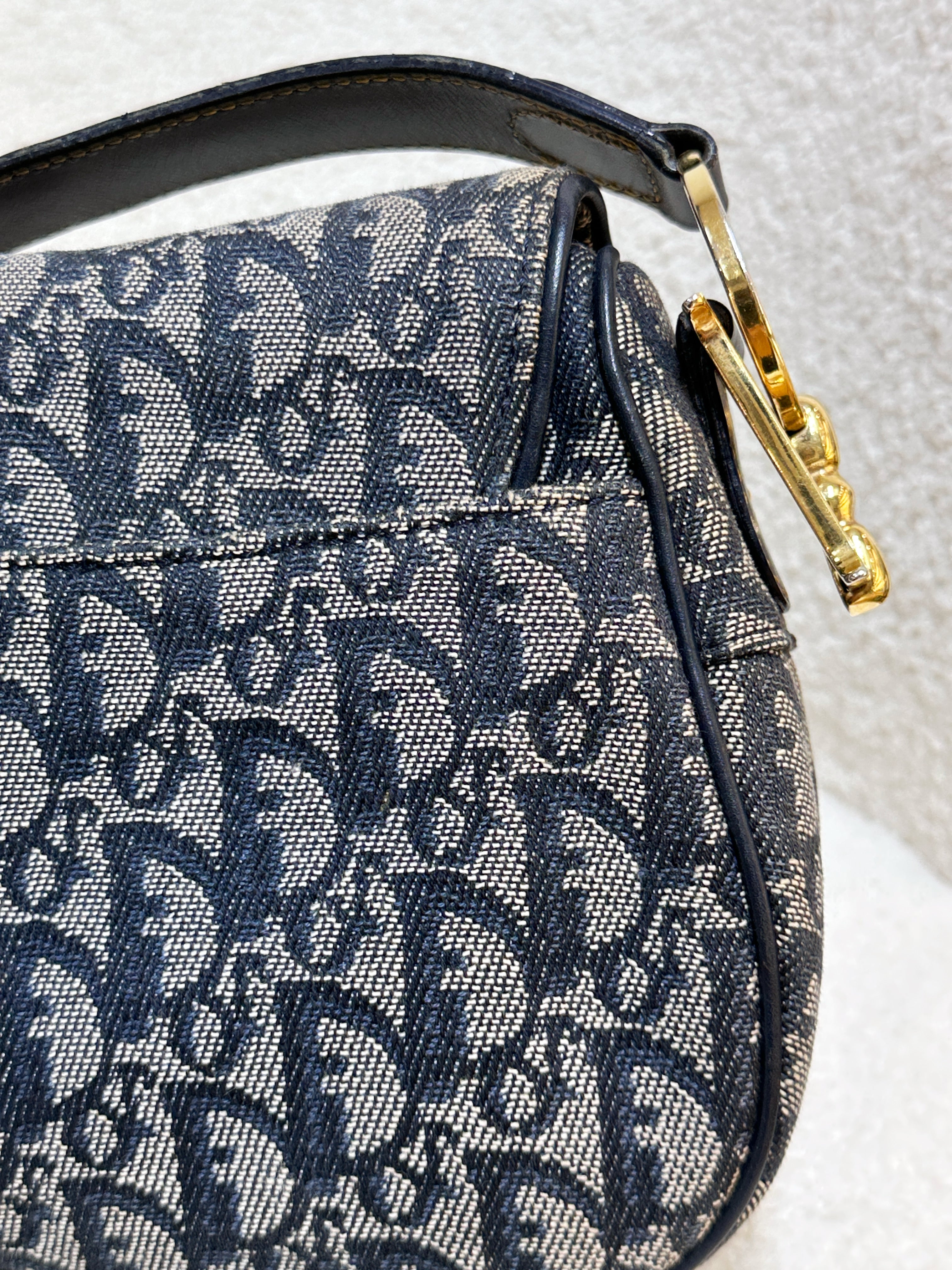 Christian Dior Double Saddle Canvas Navy blue 2001 year