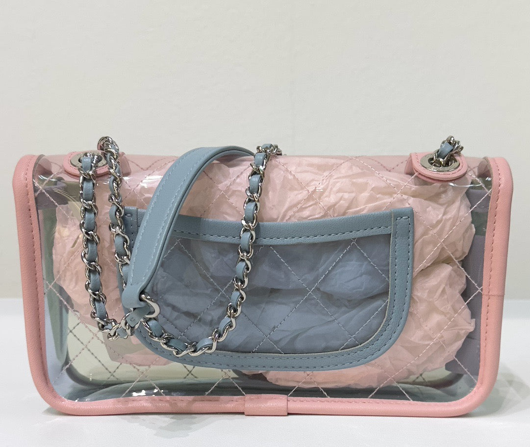 Chanel Mini Coco Splash PVC Flap Bag Pink/Green/Blue SHW