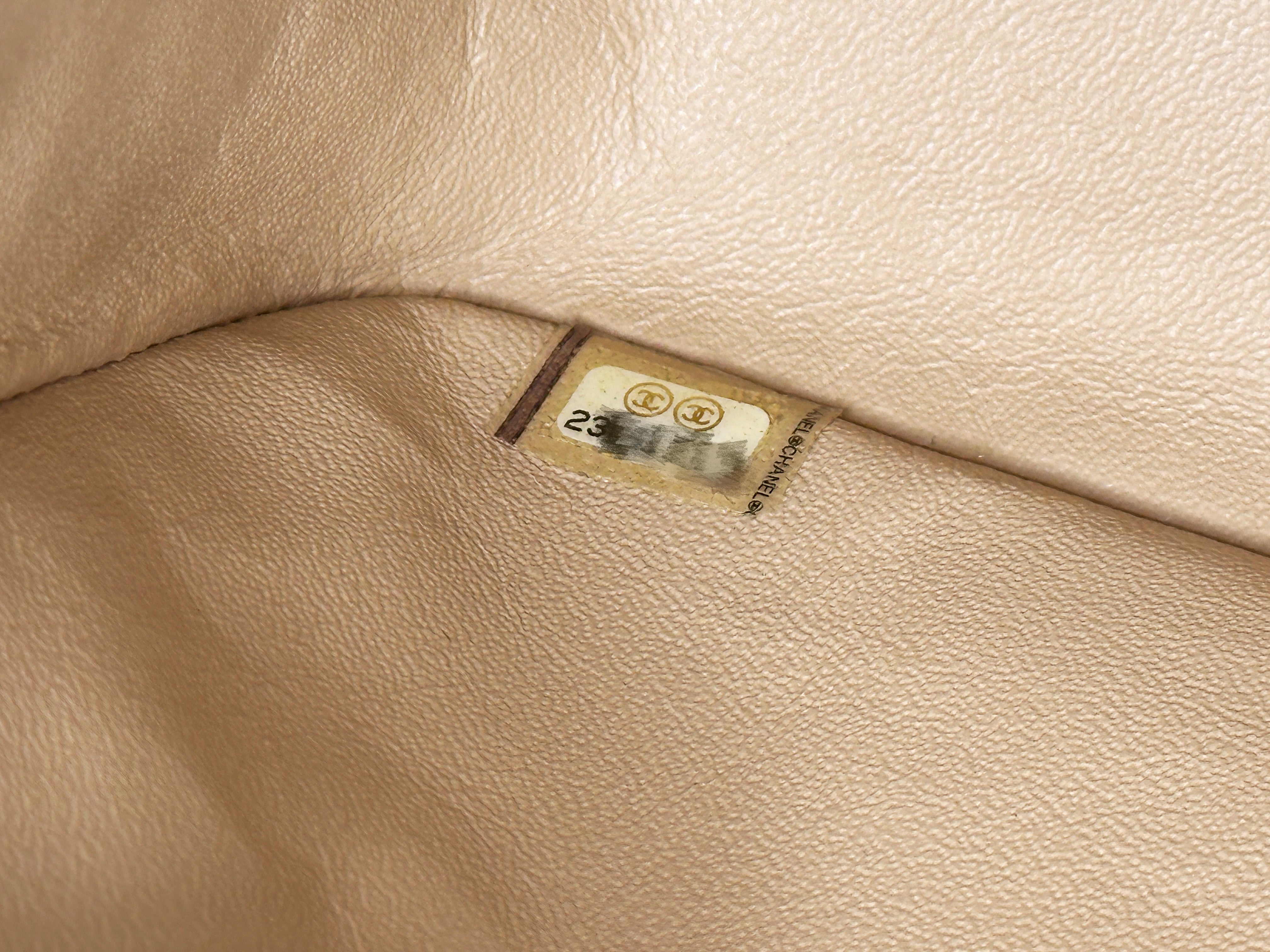 Chanel Classic Quilted Caviar 2.55 Reissue Flap Bag Beige 226 2353 holo card