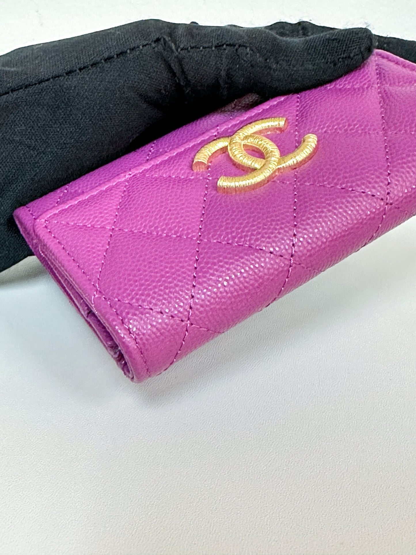 Chanel Card Holder Flag Bag 23B Purple