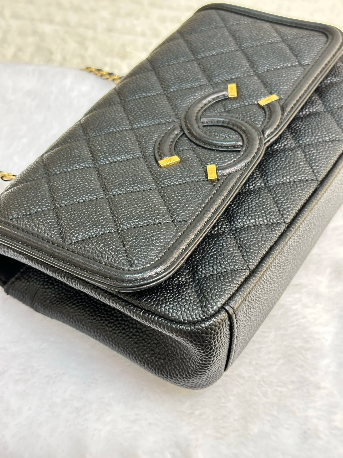 Chanel Caviar Quilted Small CC Filigree Flap Black