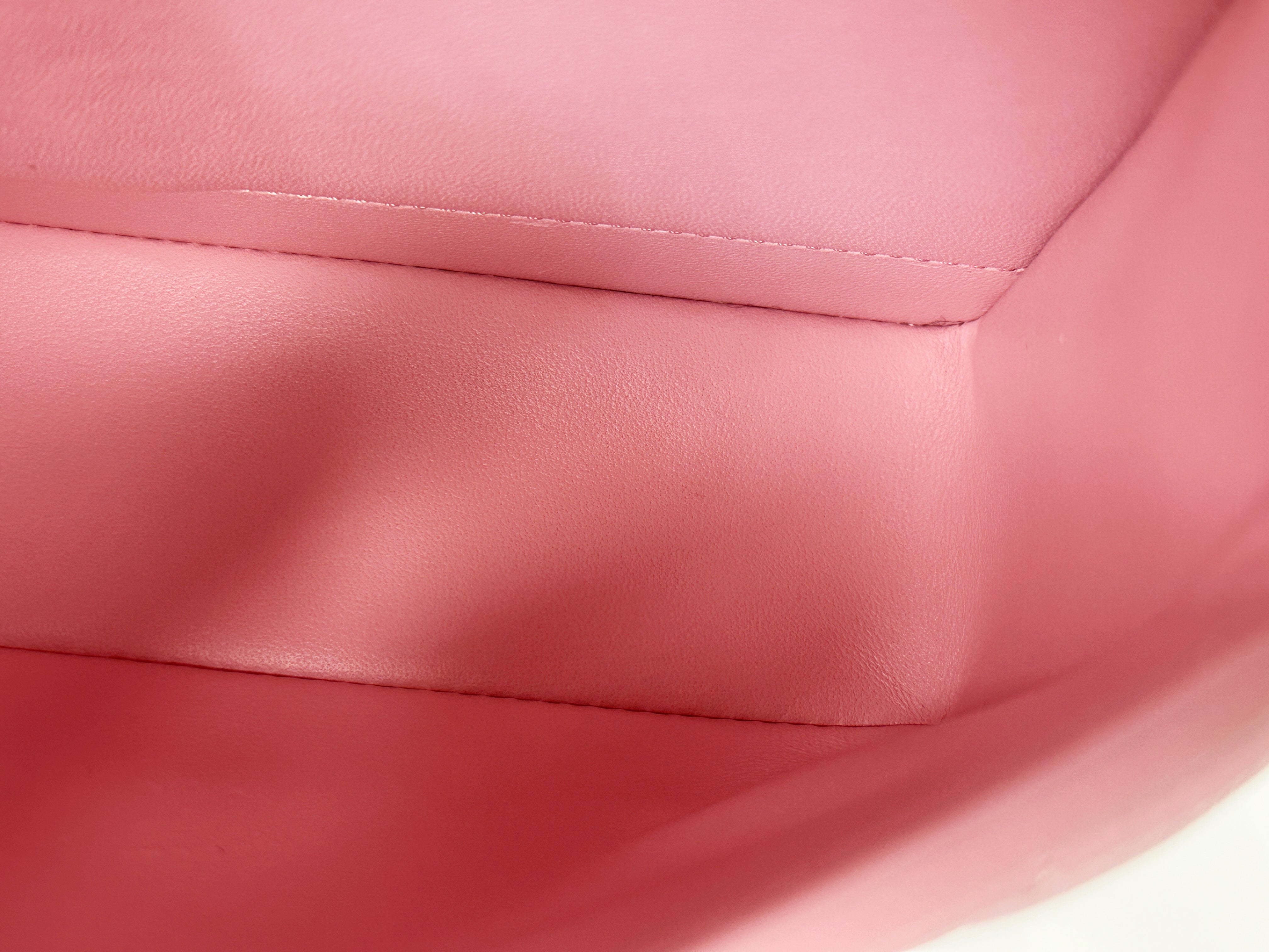 Chanel 22C Classic Quilted Medium Double Flap Bag Sakura Pink AKHX microchip