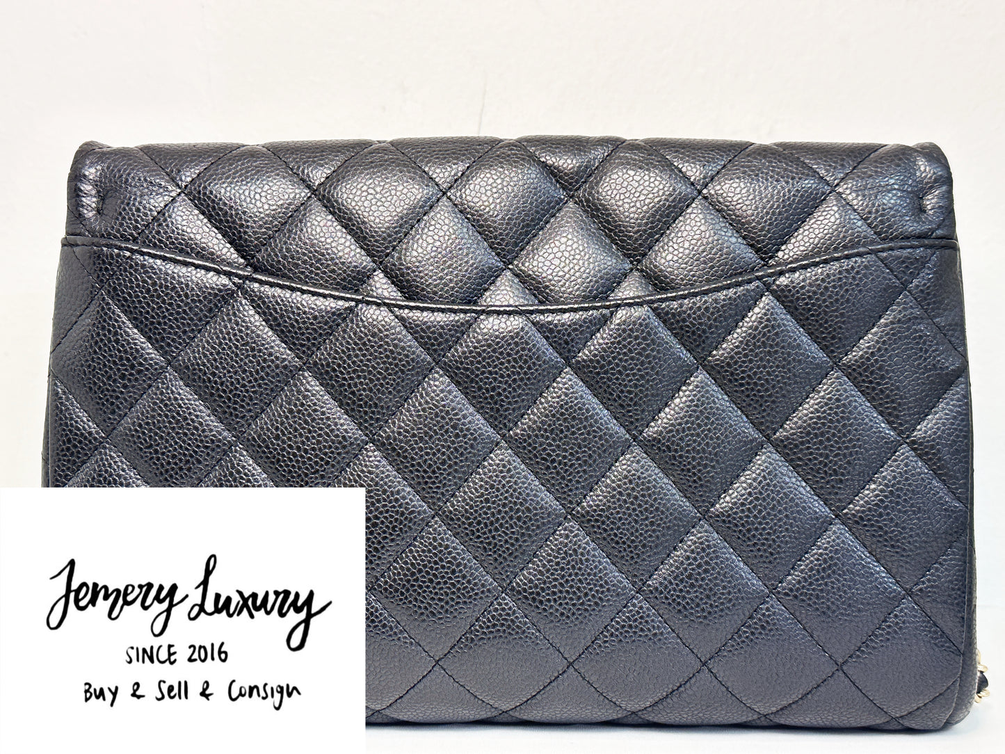 Chanel Caviar Quilted Clutch With Chain Flap Black GHW 2045 holo
