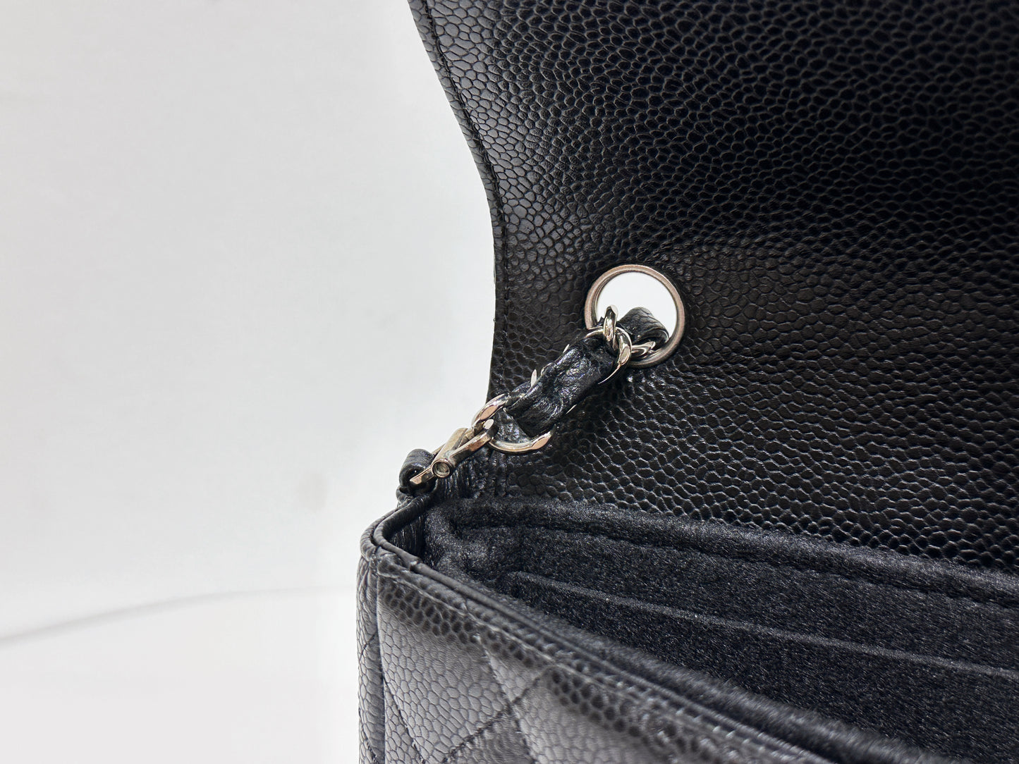 Chanel Caviar East West Flap Bag Black SHW 1172 holo card