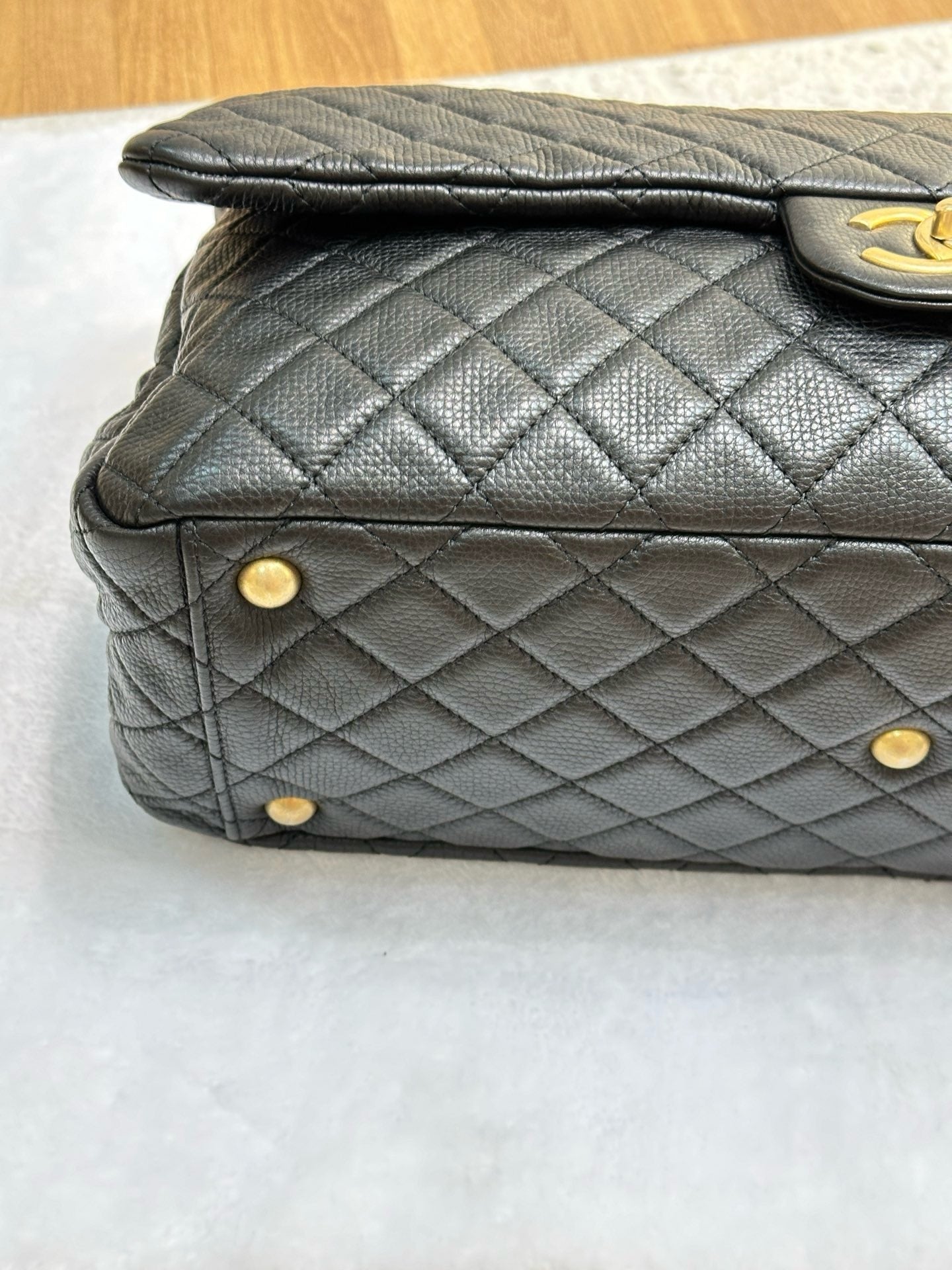 Chanel XXL Travel Calfskin Quilted Flap Bag Black GHW