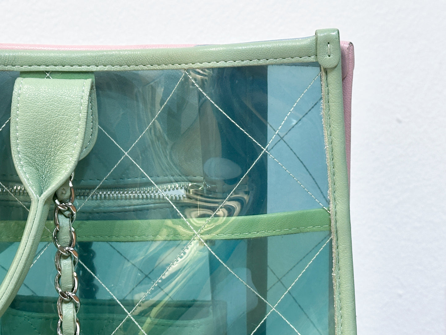 Chanel Coco Splash Bag Green/Pink/Blue 2584 holo card