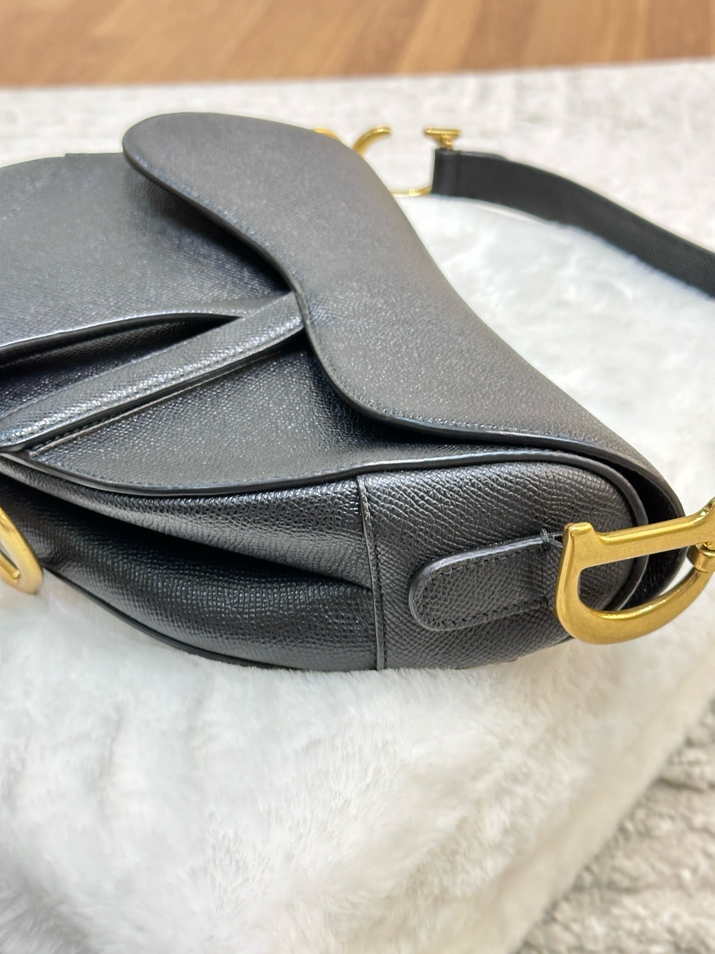 Christian Dior Meidum Leather Saddle Bag Black