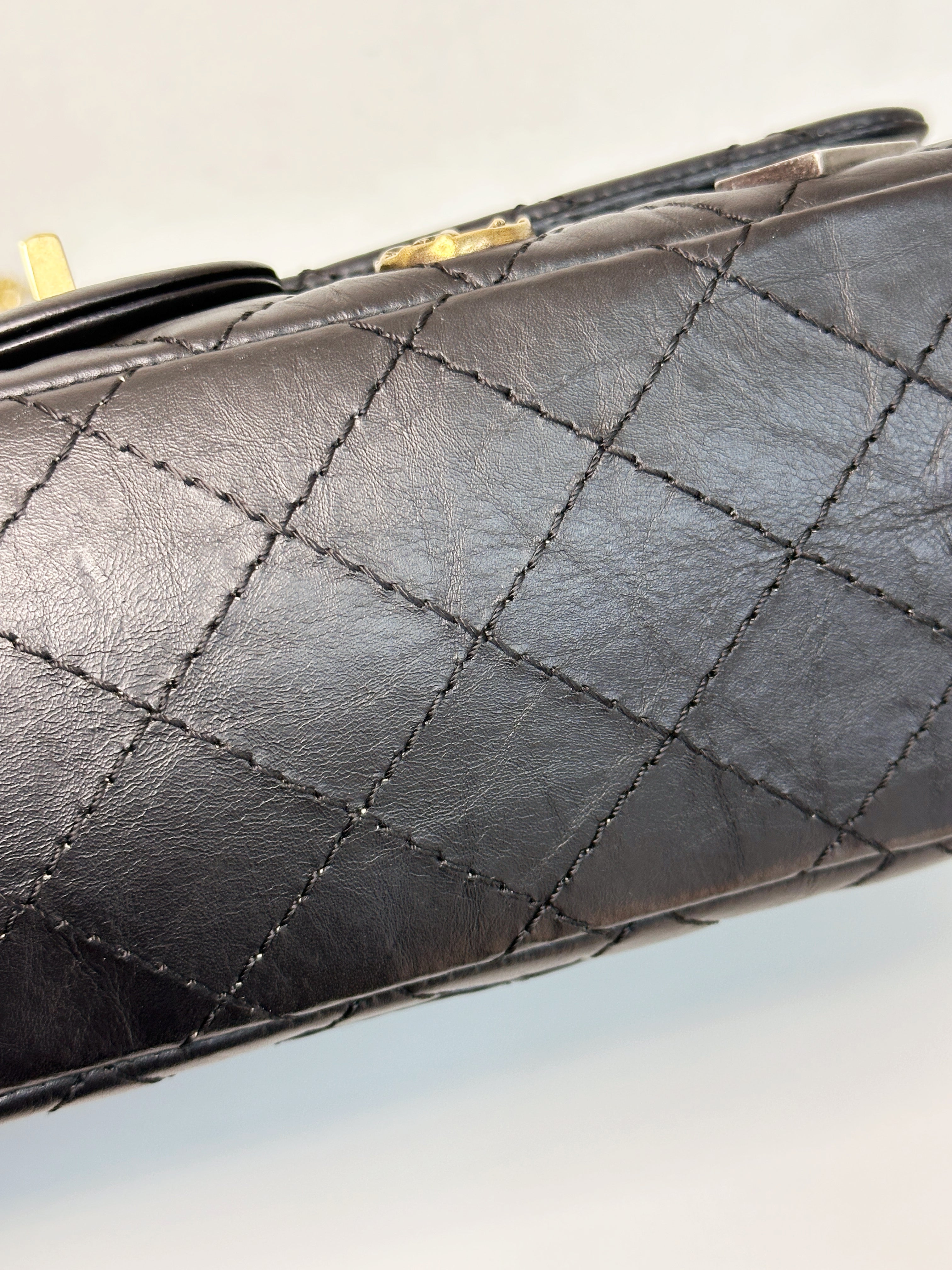 Chanel Small 2.55 Reissue Aged Calfskin Lucky Charms 225 Flap Black GHW