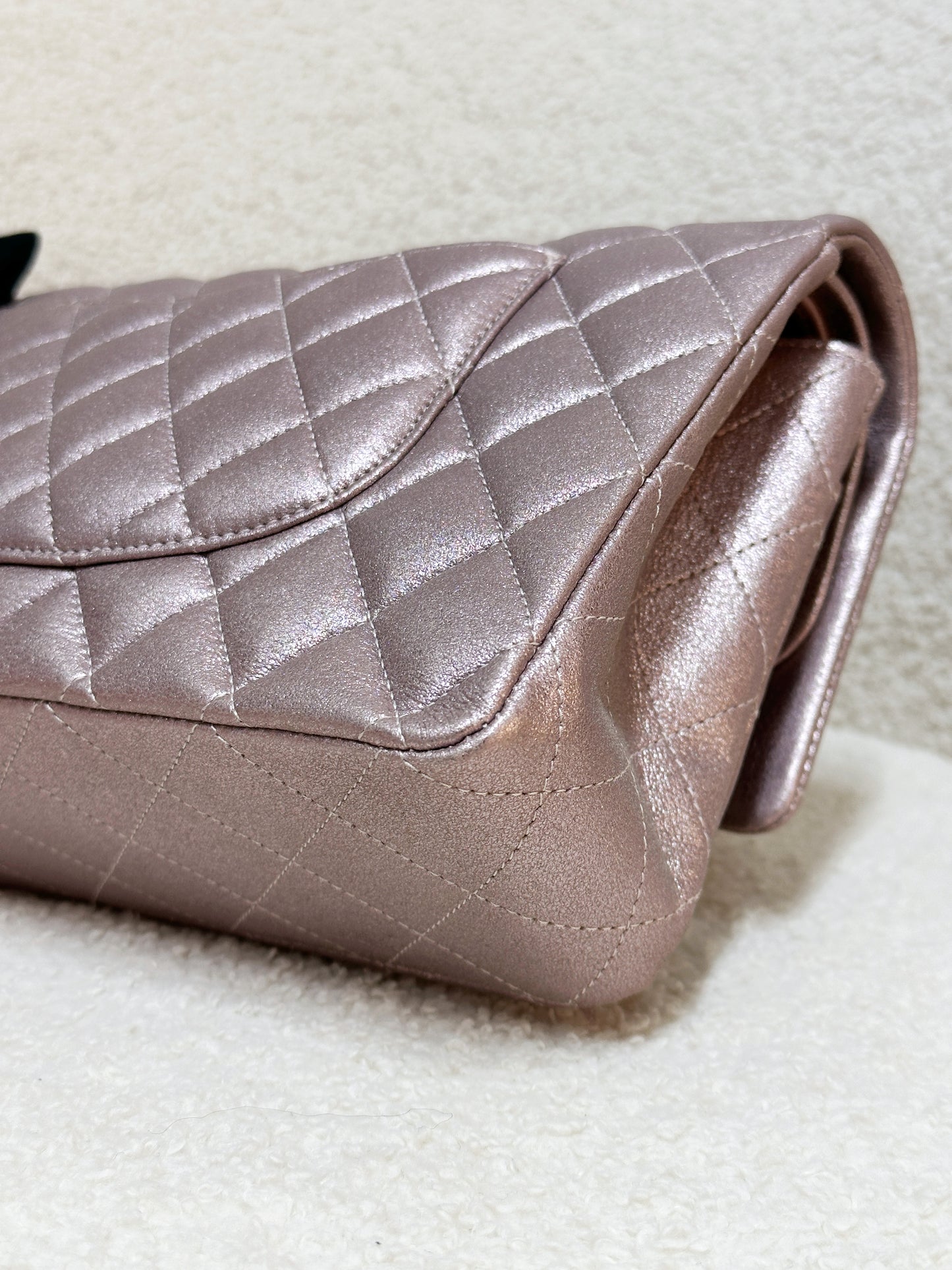 Chanel Classic Quilted Medium Double Flap Iridescent Pink (Calfskin)LGHW 1998 holo card