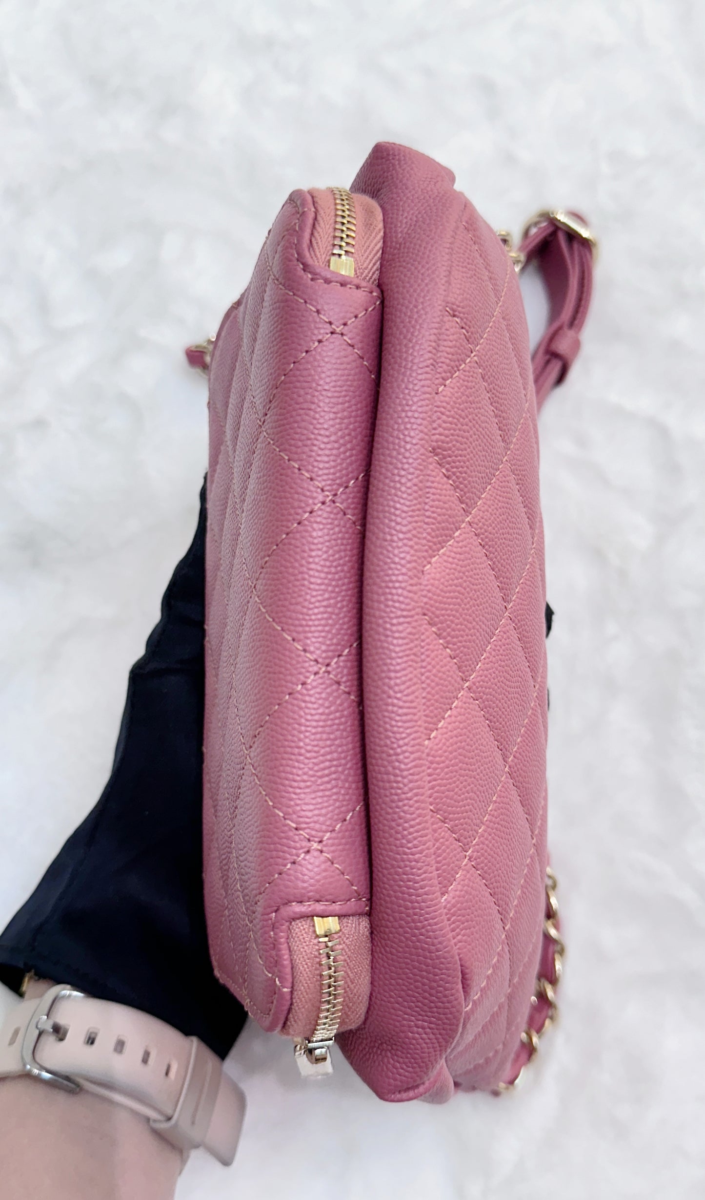 Chanel Pink Quilted Waist Bag