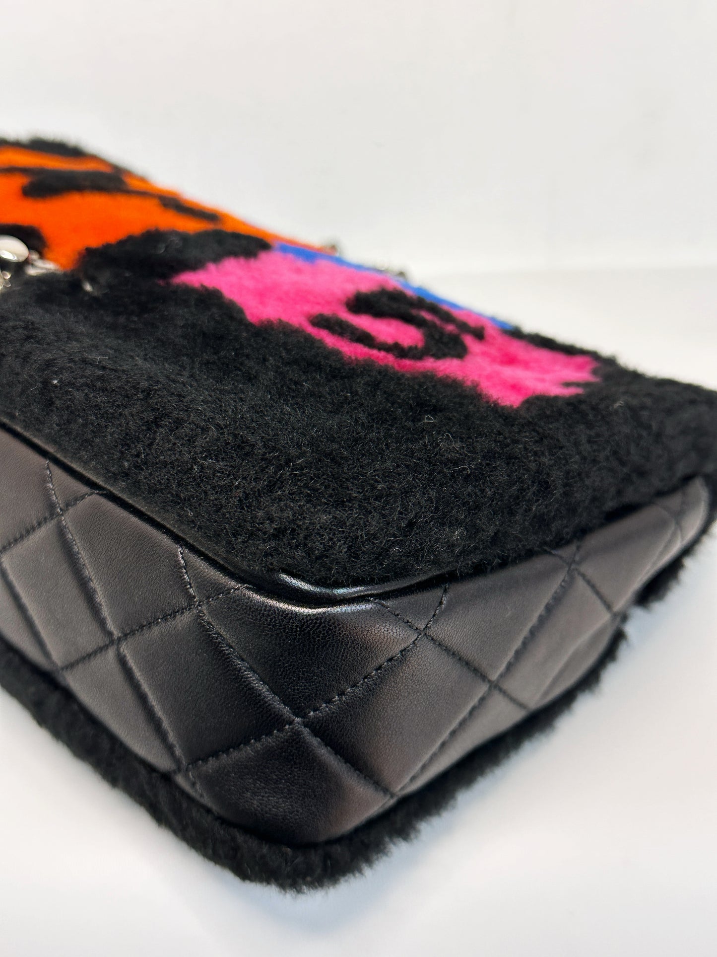 Chanel Medium Classic Flap Pop Art No. 5 Caption Comic Lambskin Black Multicolor Bag 2012 holo card