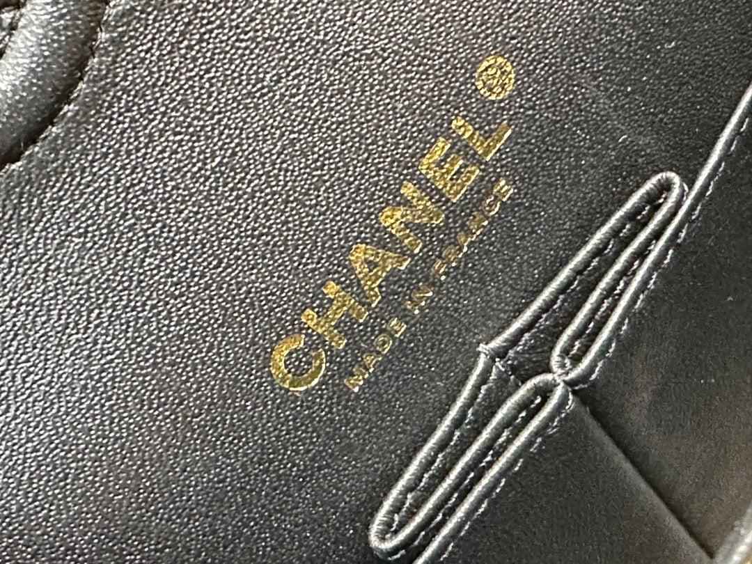 Chanel Small Calfskin Crocodile Embossed  Gold Metallic Flap Bag