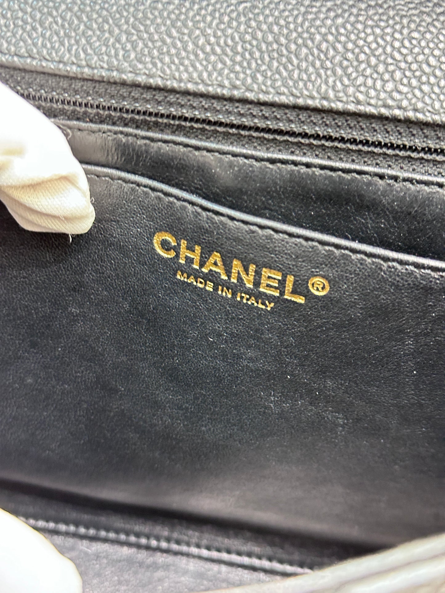 Chanel Vintage Jumbo Single Flap in Black Caviar with 24K Gold Hardware