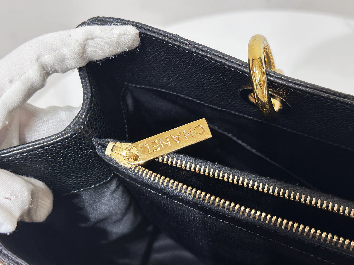 Chanel Caviar Grand Shopping Tote GST Black GHW 2021 holo card