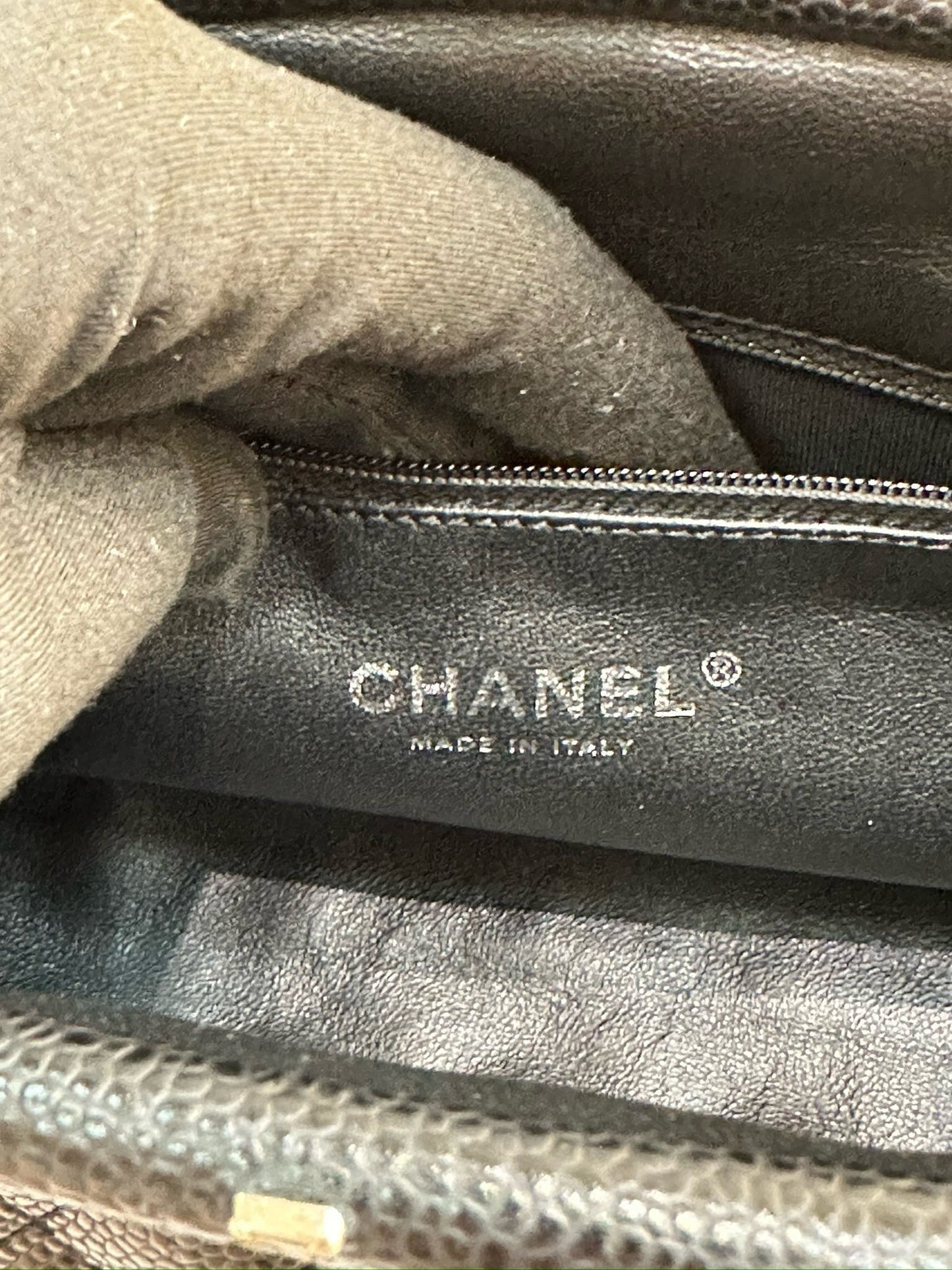 Chanel Quilted Timeless Kisslock Clutch Black Caviar SHW