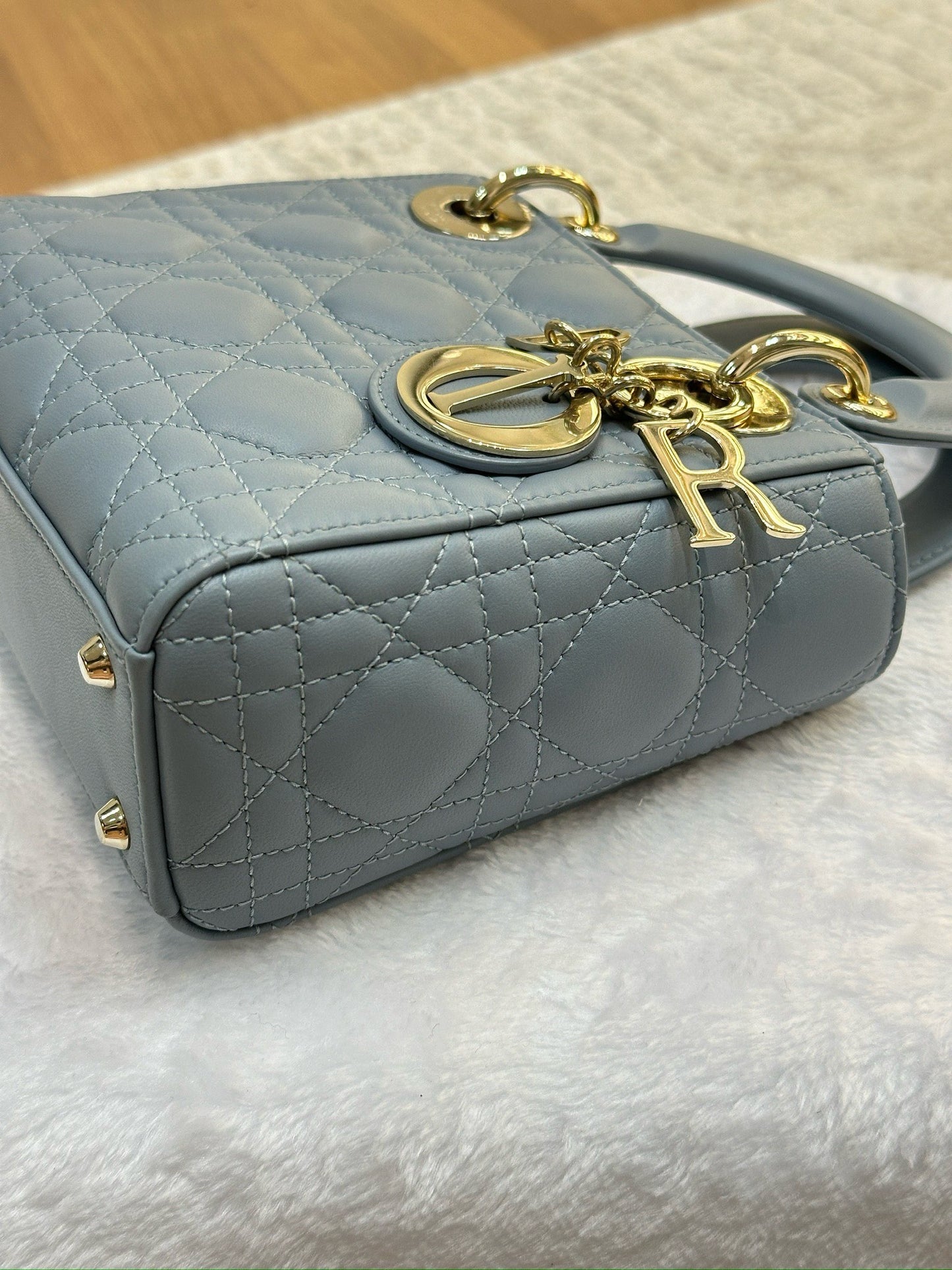 Christian Dior Mini Lambskin Cannage Lady Dior Sky Blue