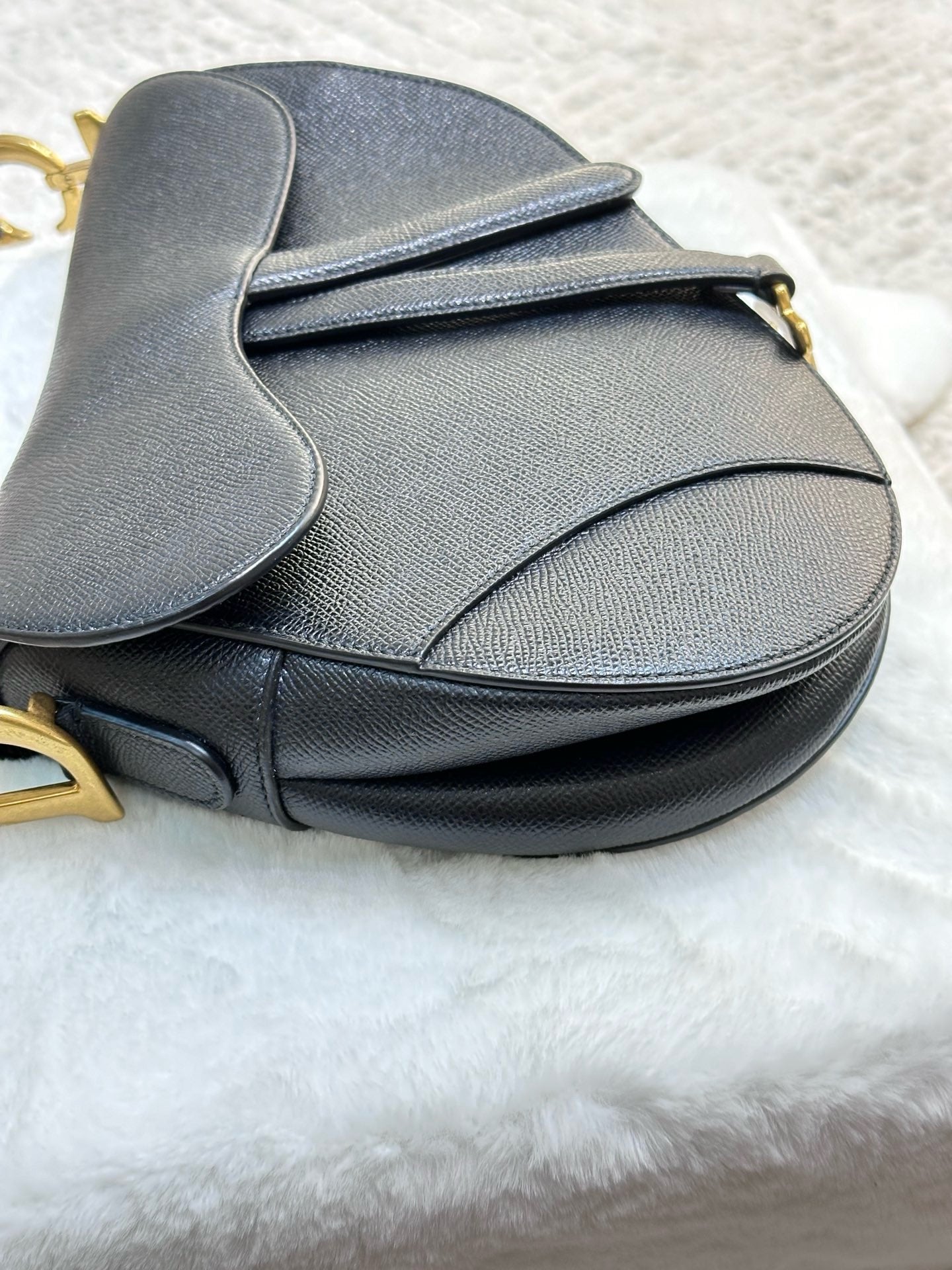 Christian Dior Meidum Leather Saddle Bag Black