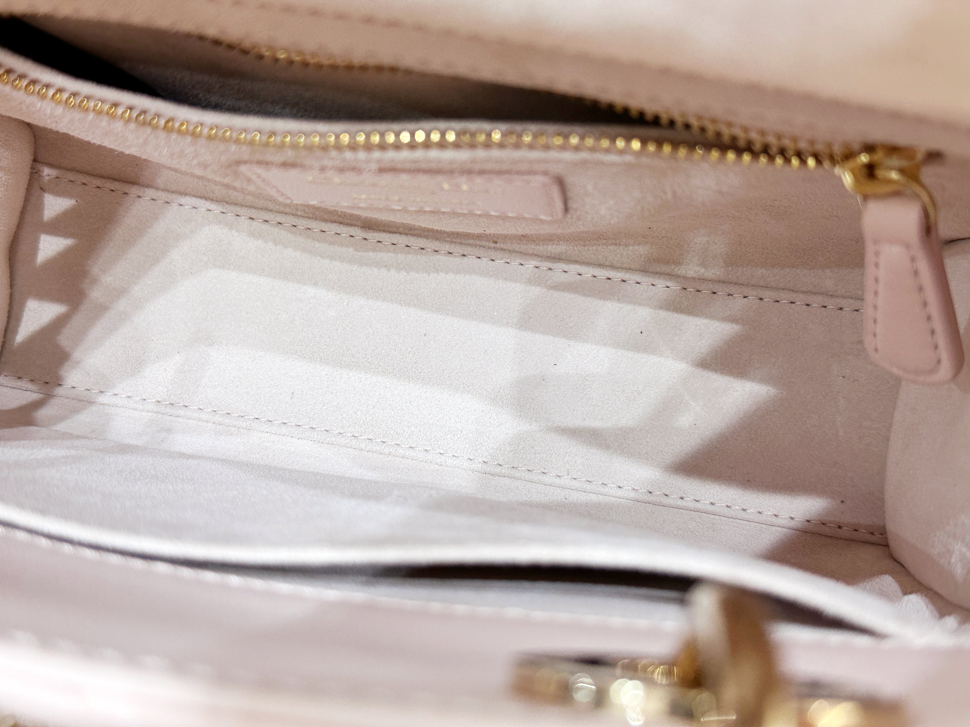 Christian Dior Small Lady Dior My ABCDior Bag Powder Pink Cannage Lambskin