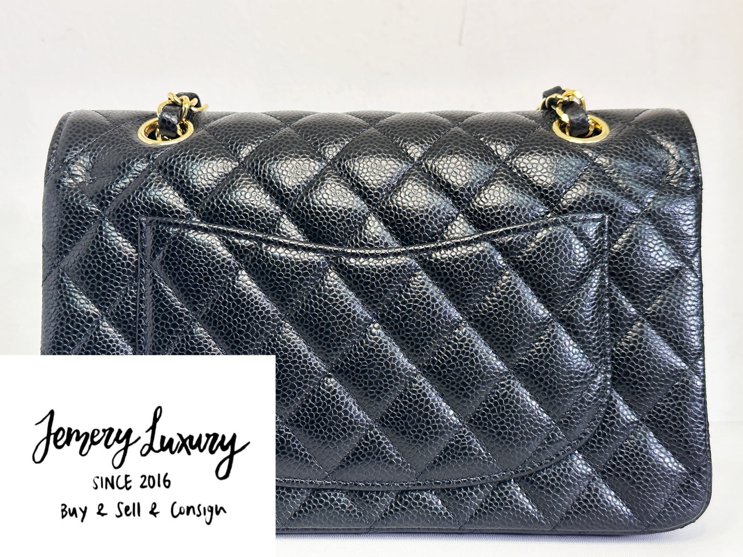 Chanel Small Classic Quilted Caviar Double Flap Bag Black TLLT Microchip